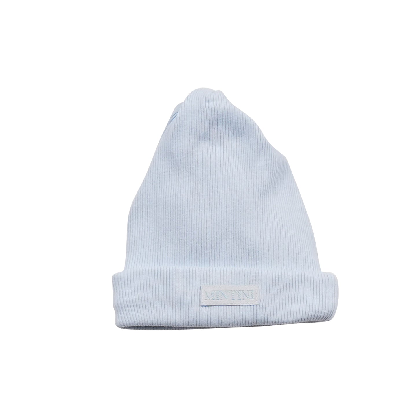Blue Ribbed Baby Hat