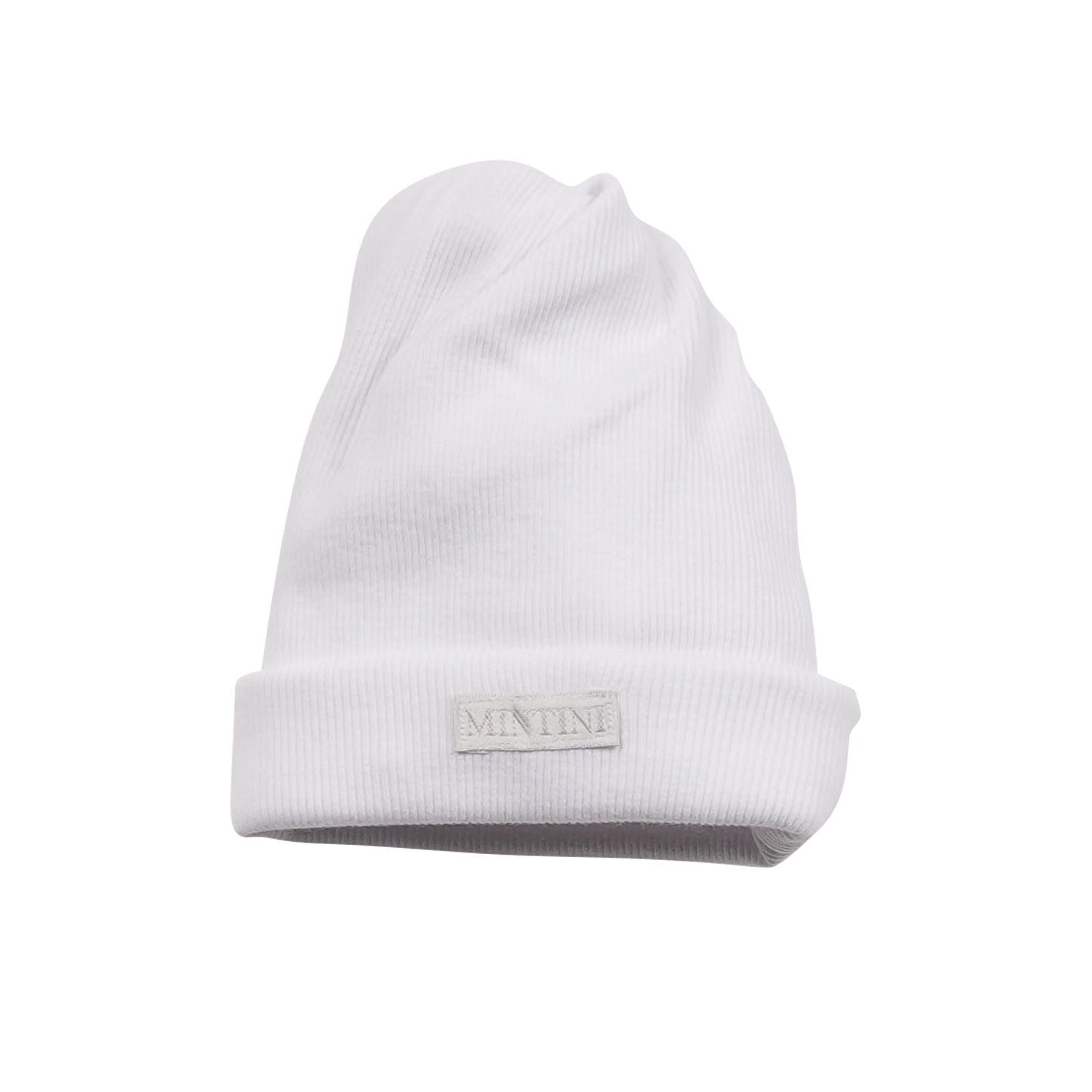 White Ribbed Baby Hat