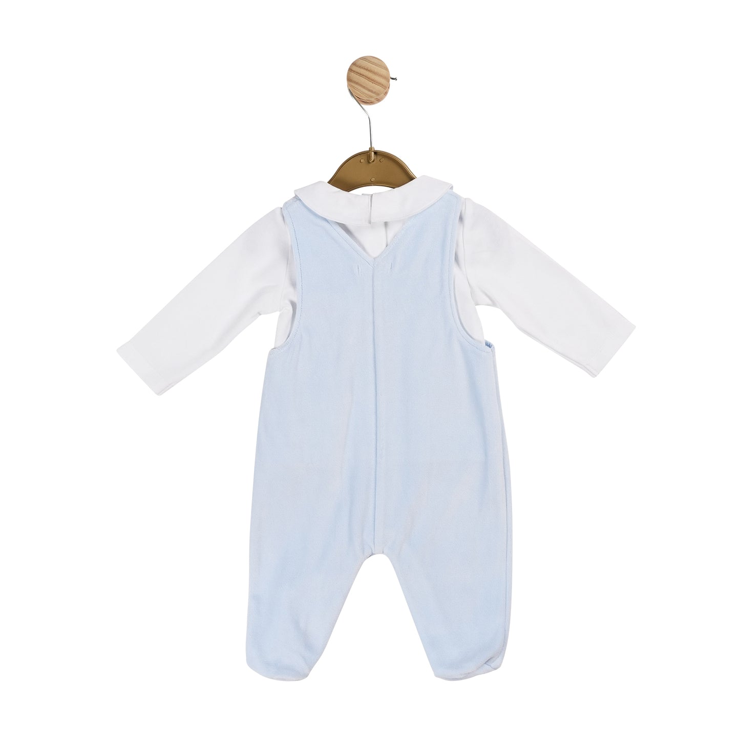 Baby Blue Jersey Jacquard Top and Dungaree