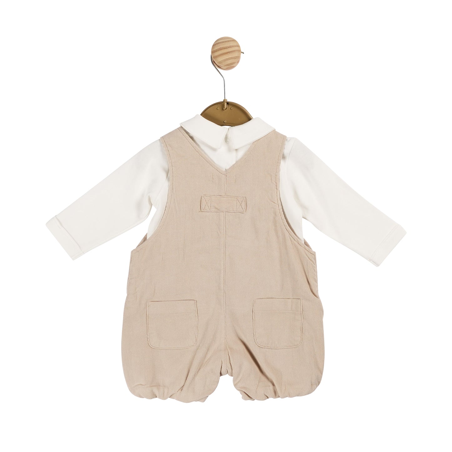 Boys Beige Needlecord Top and Dungaree