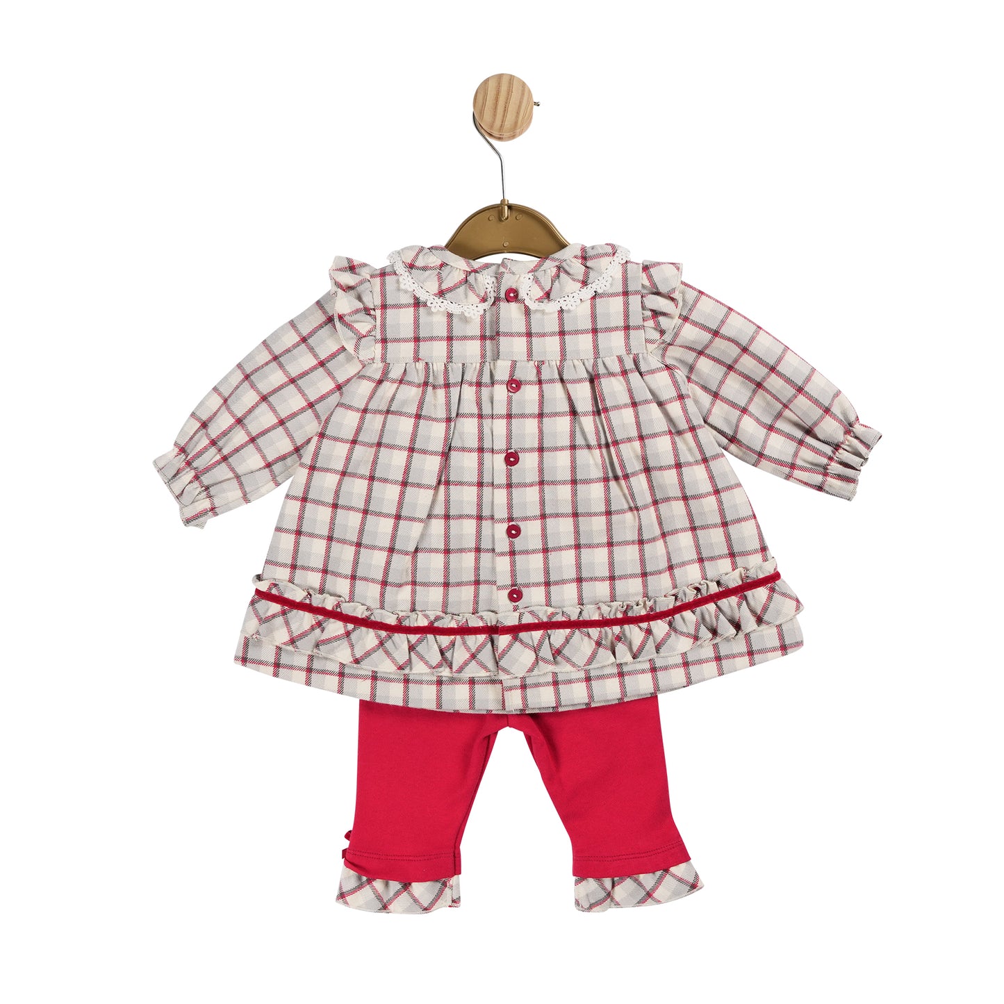 Girls Red and Ivory Dress and Legging