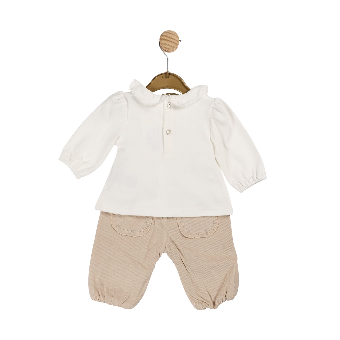Girls Beige Needlecord Top and Trousers