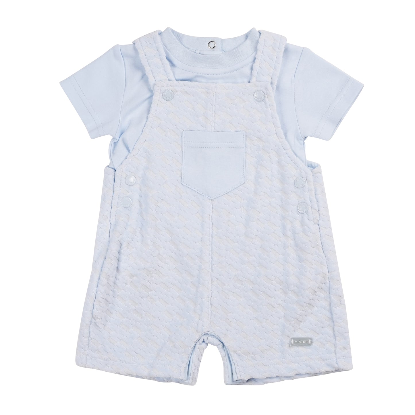 Blue Velour Top & Short Dungaree