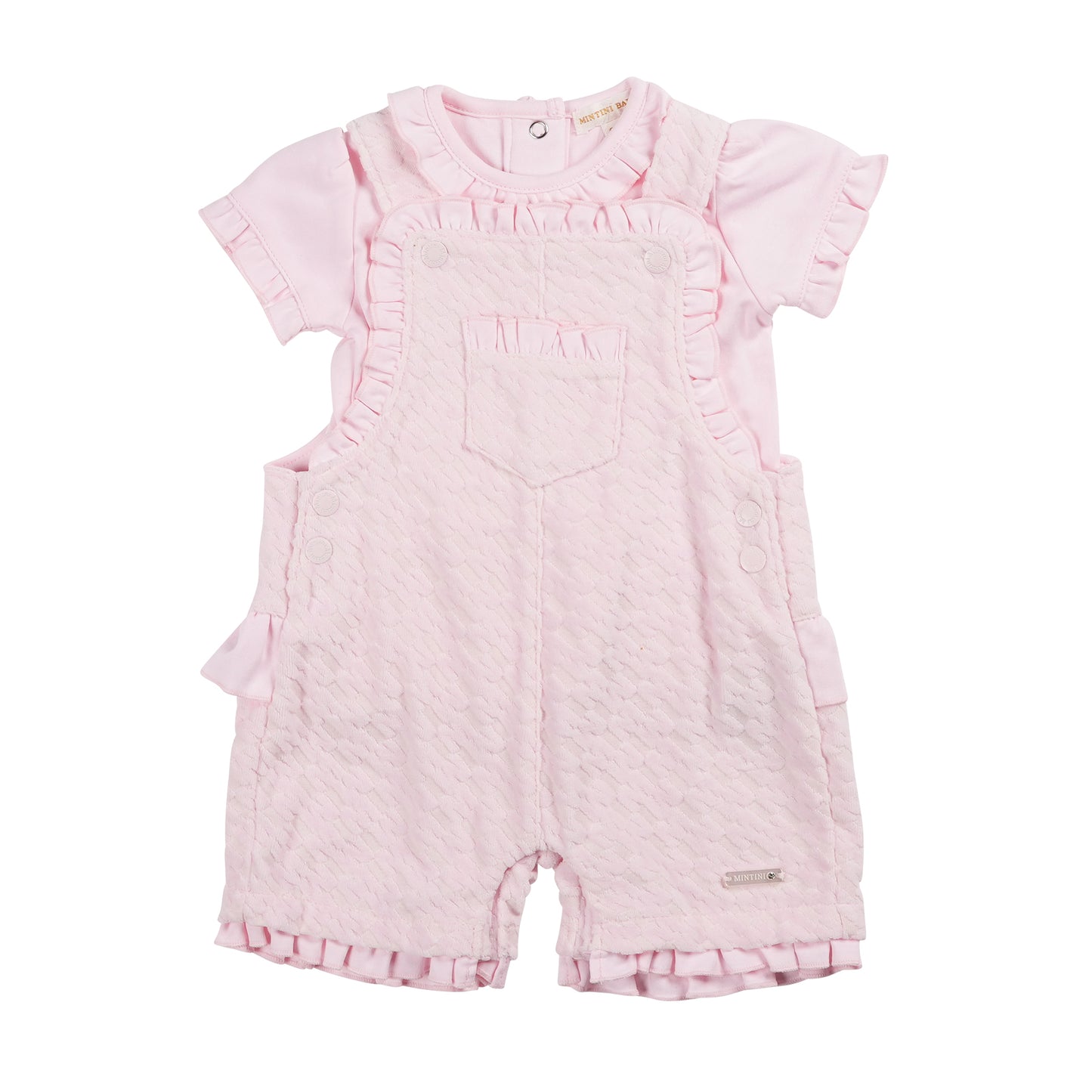 Pink Velour Dungaree