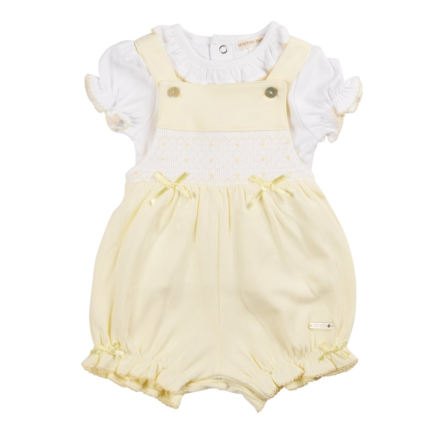 Lemon Smocked Top and Dungaree
