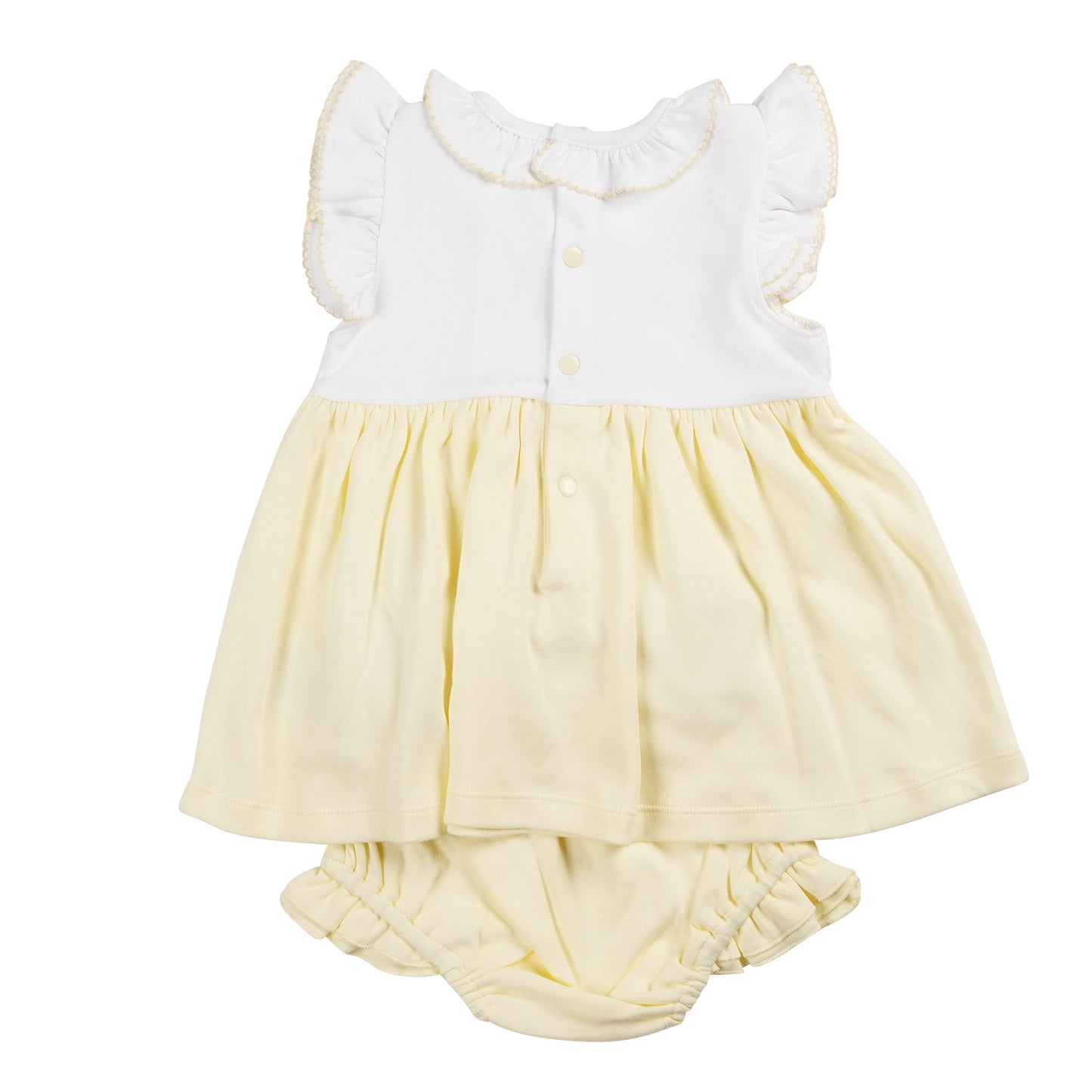 White and Lemon Smocked Dress and Bloomers