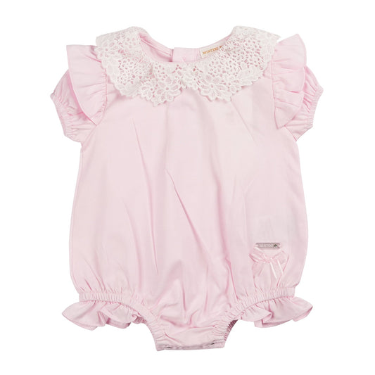 Pink Broderie Collar Romper