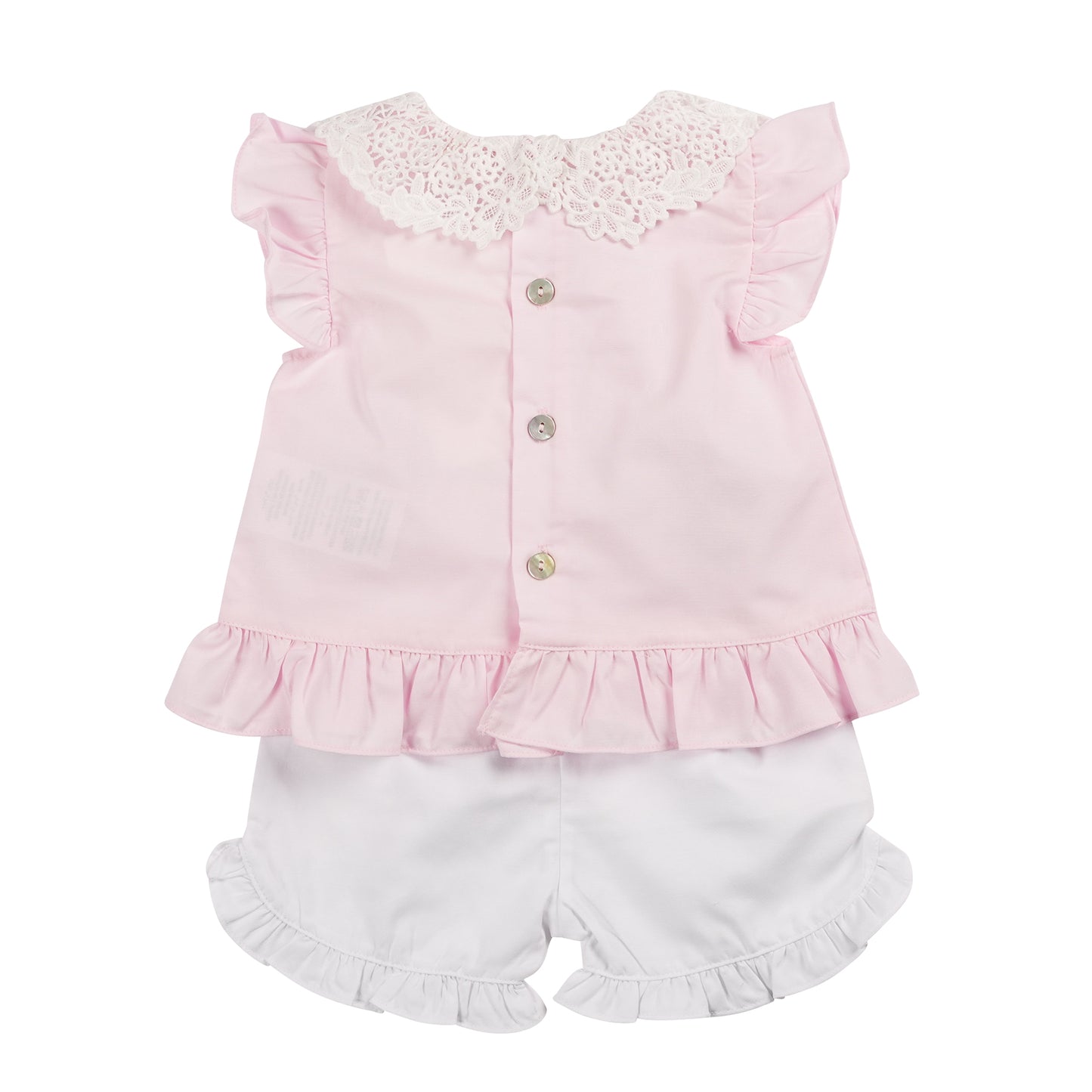 Pink Broderie Collar Top and Short