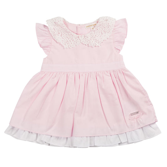 Pink Broderie Collar Dress