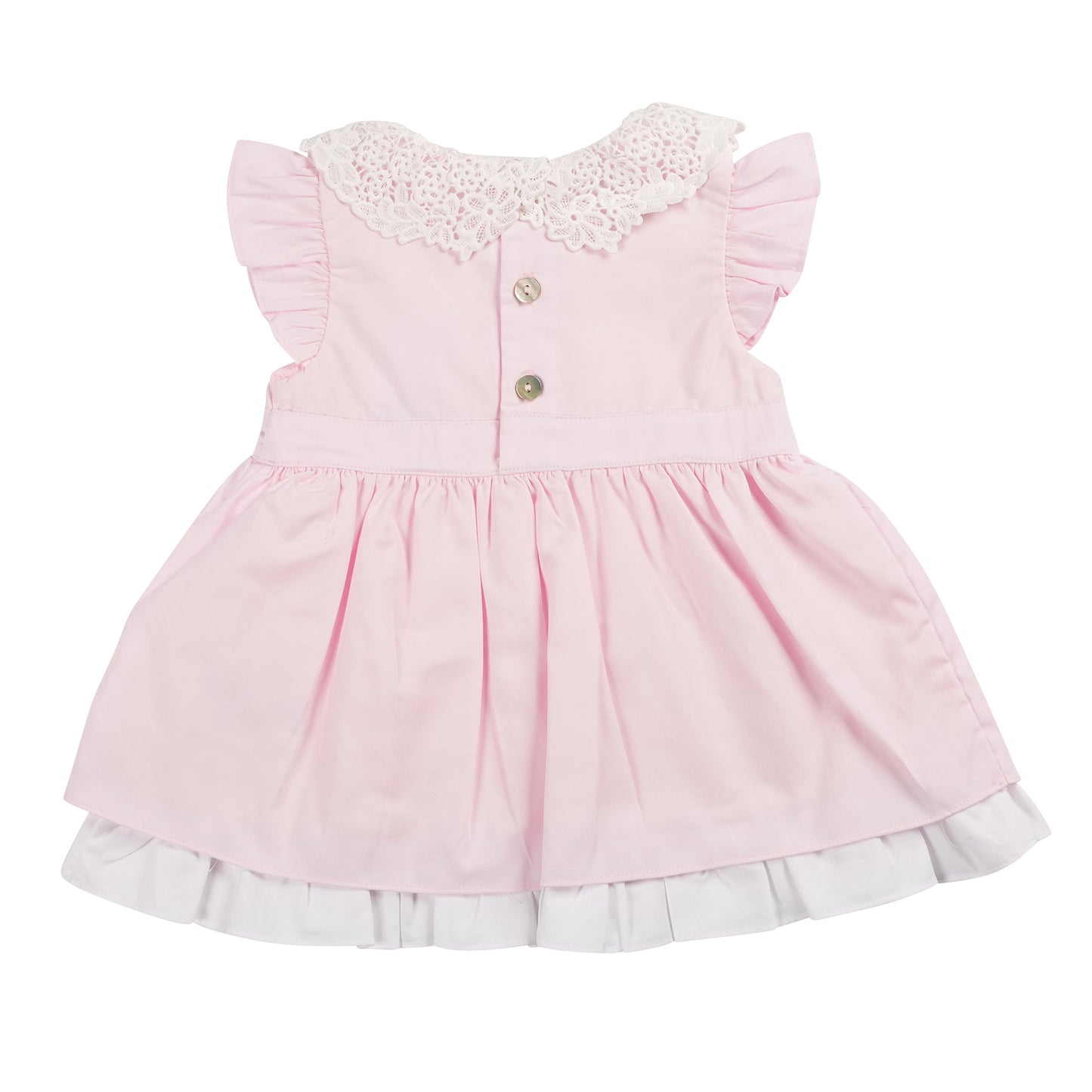 Pink Broderie Collar Dress