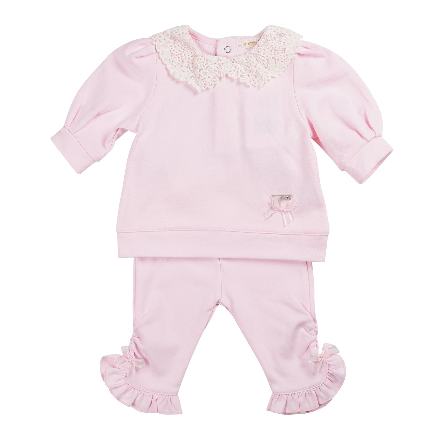 Pink Broderie Collar Tracksuit