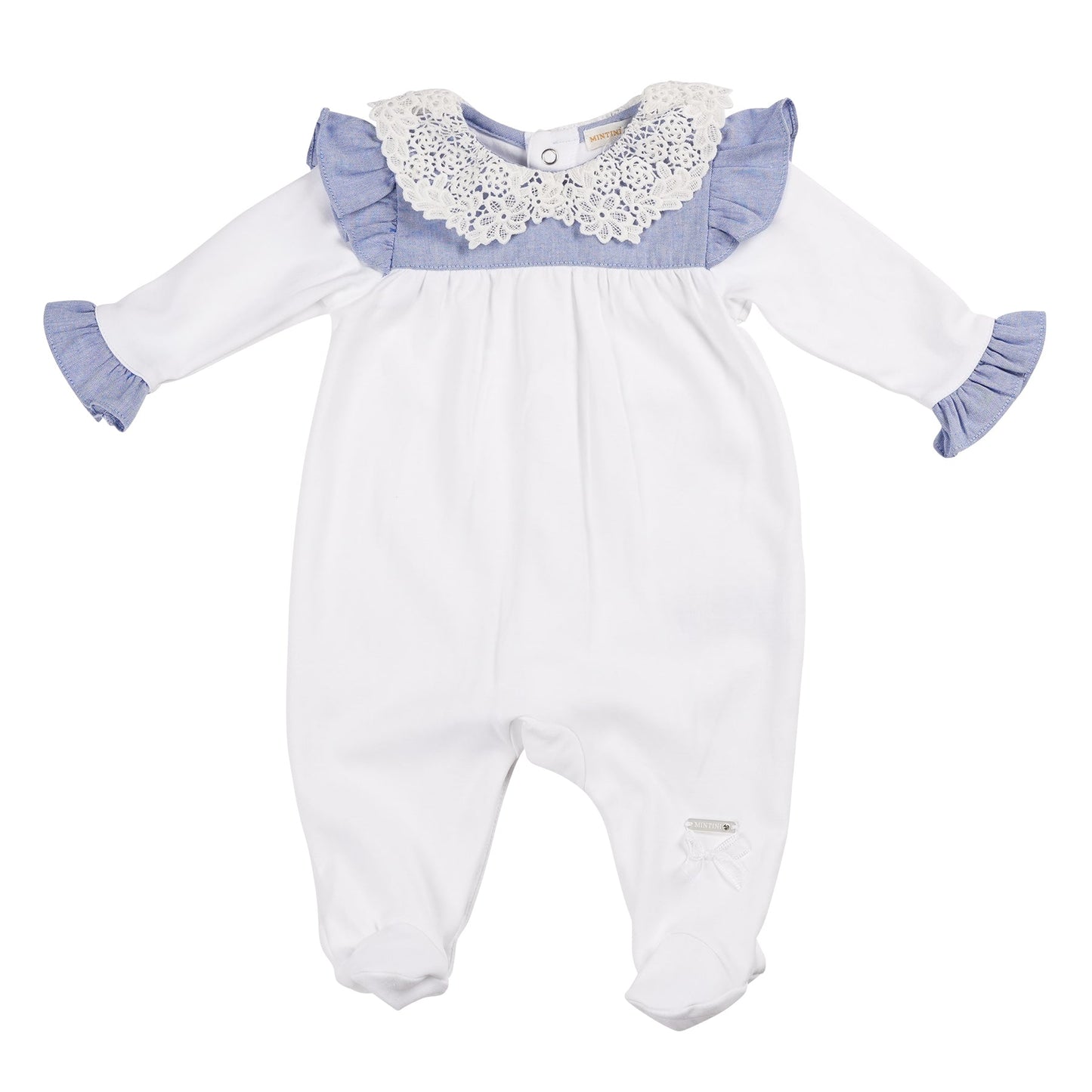 White Broderie Babygrow