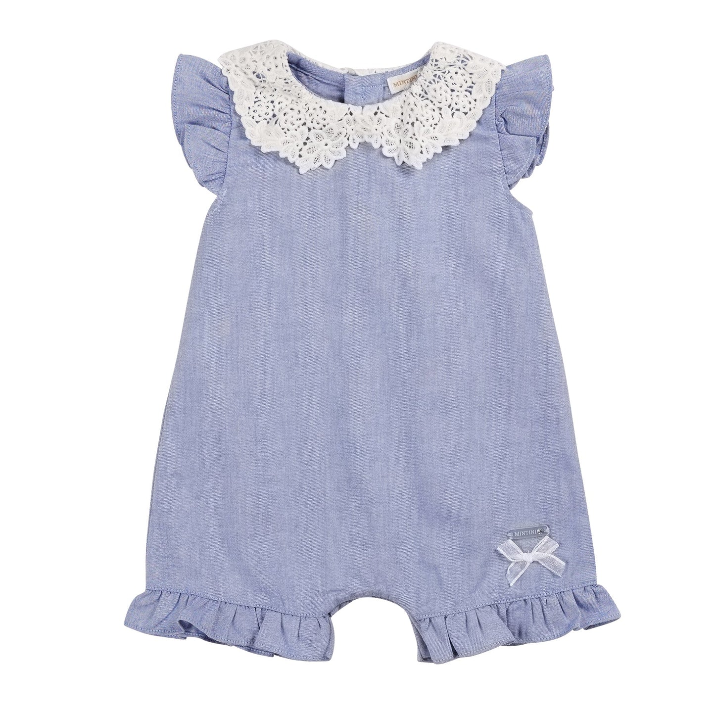 Blue Broderie Short Romper