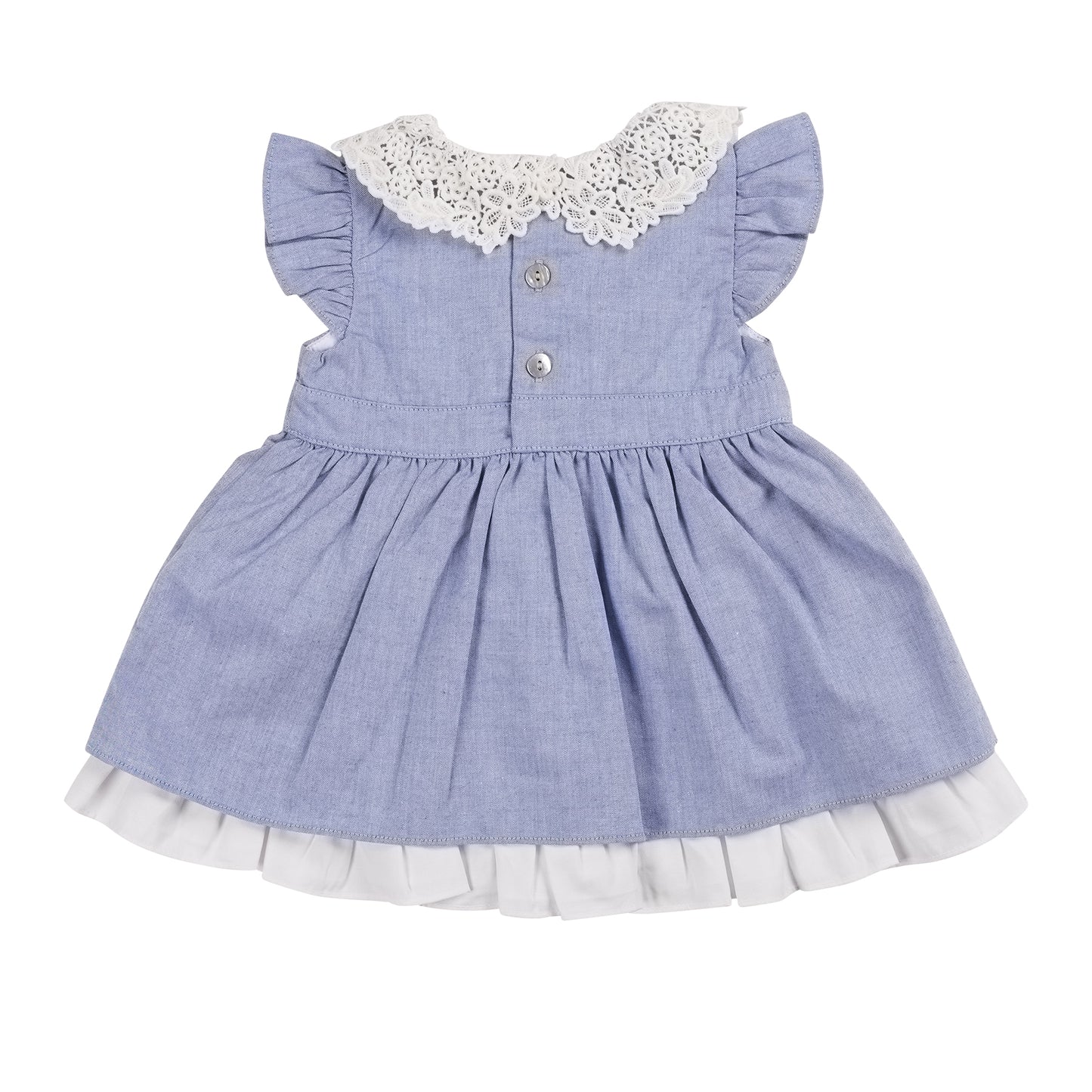 Blue Broderie Collar Dress