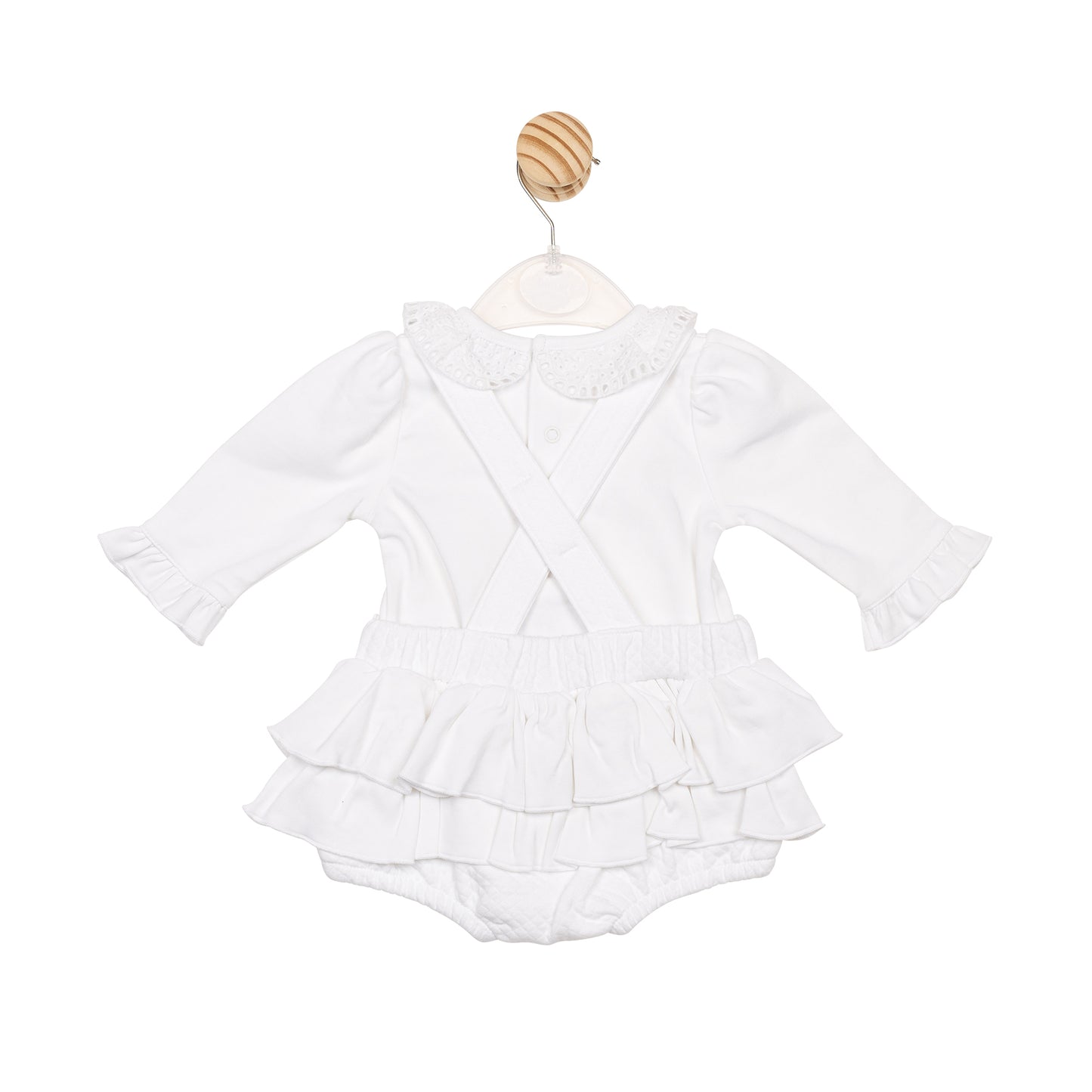 White Jacquard Top and Bloomer Dungaree