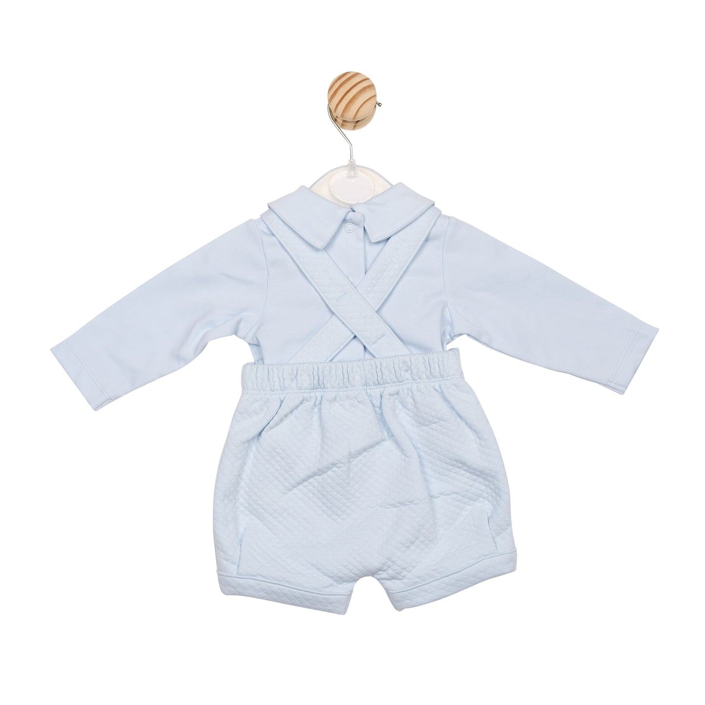 Blue Jacquard Body and Romper Dungaree