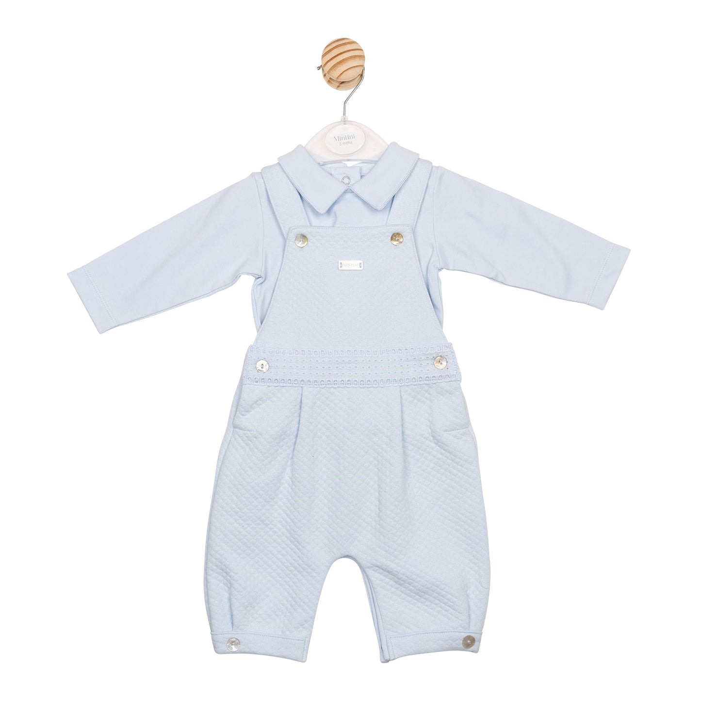 Blue Jacquard Top and Dungaree