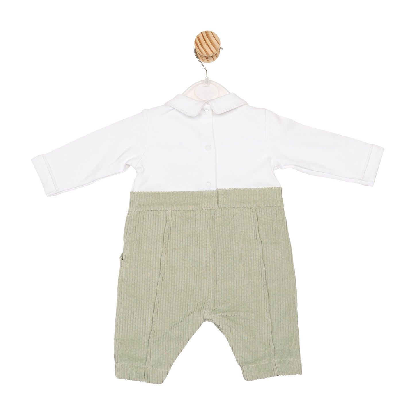 Sage and White Cord Romper