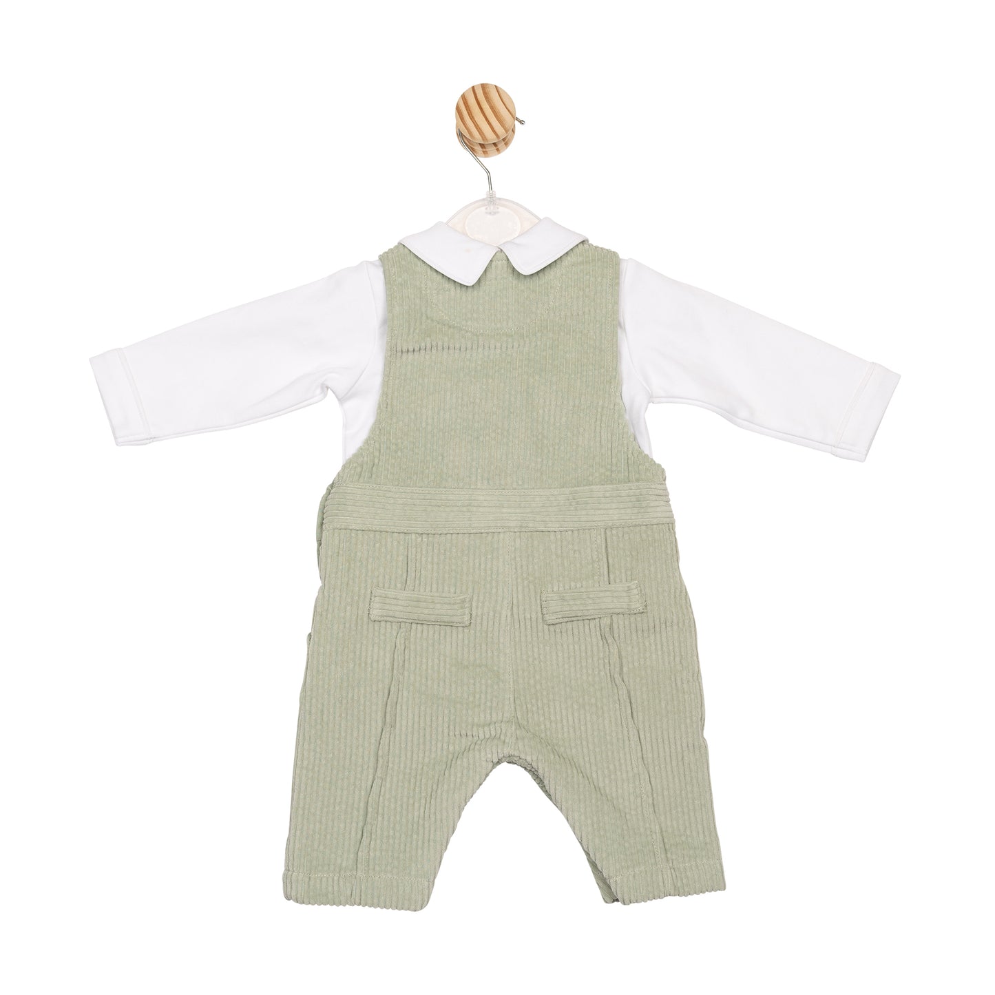 Sage and White Cord Top and Dungaree