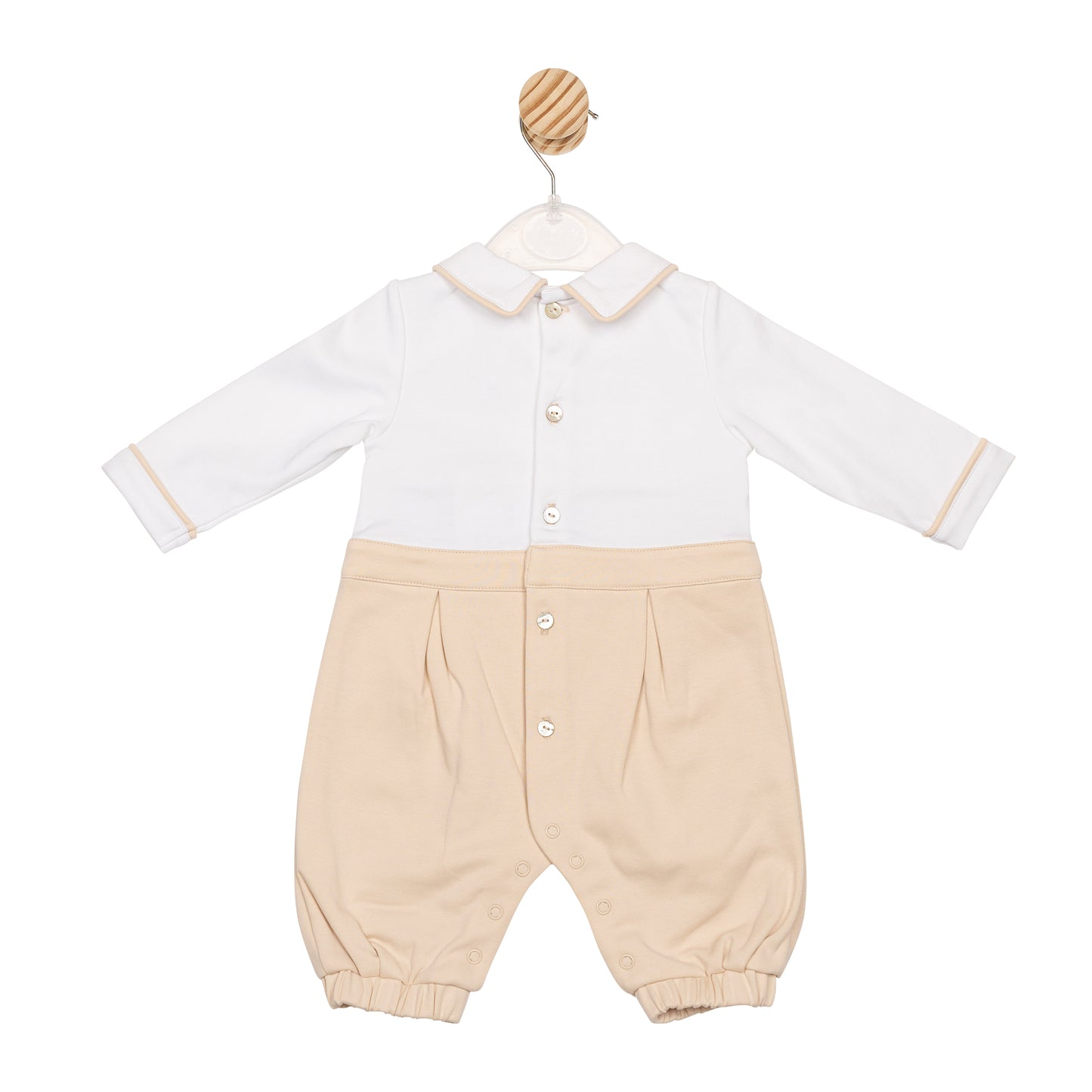 Beige Smocked Romper