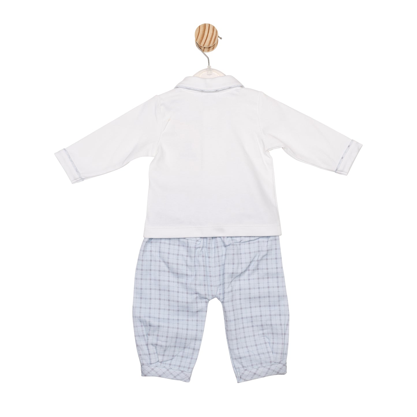 White Blue Check Top and Trouser
