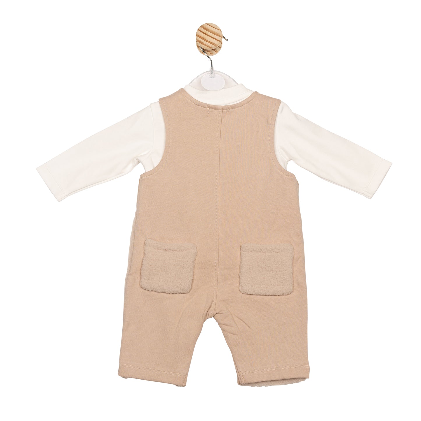 Beige Fleece Top and Dungaree