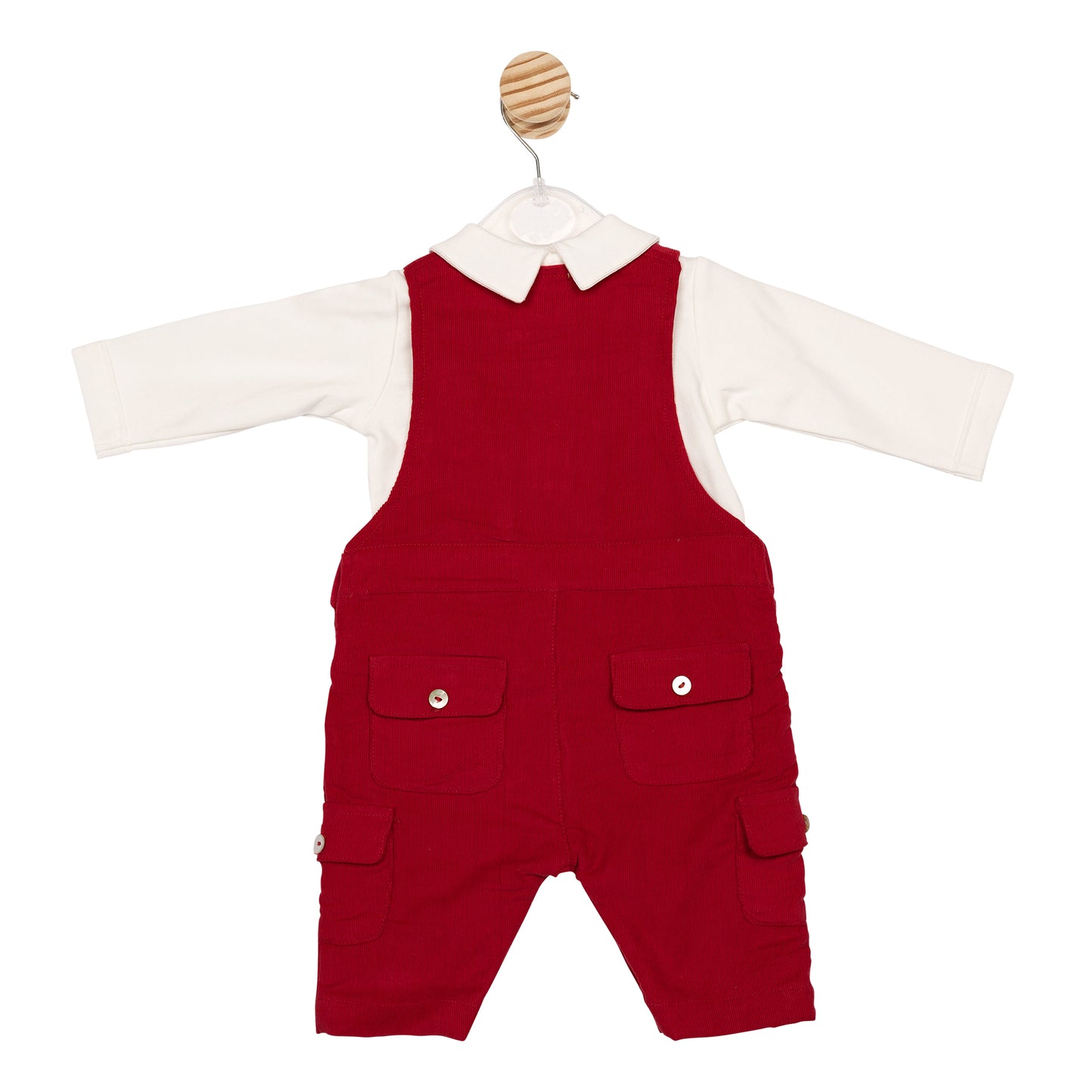 Ivory and Red Cord Top and Dungaree