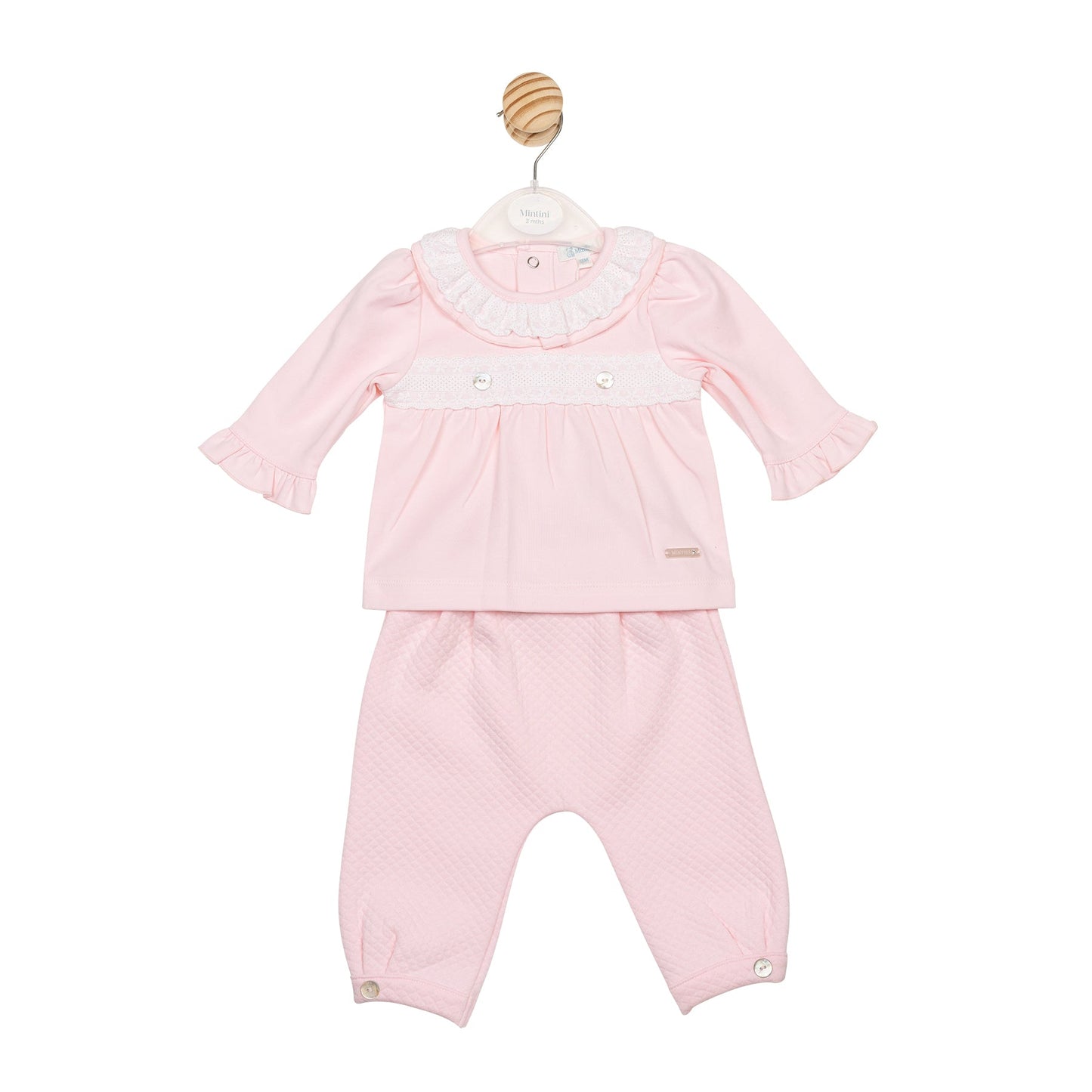 Pink Diamond Jacquard Top and Trouser