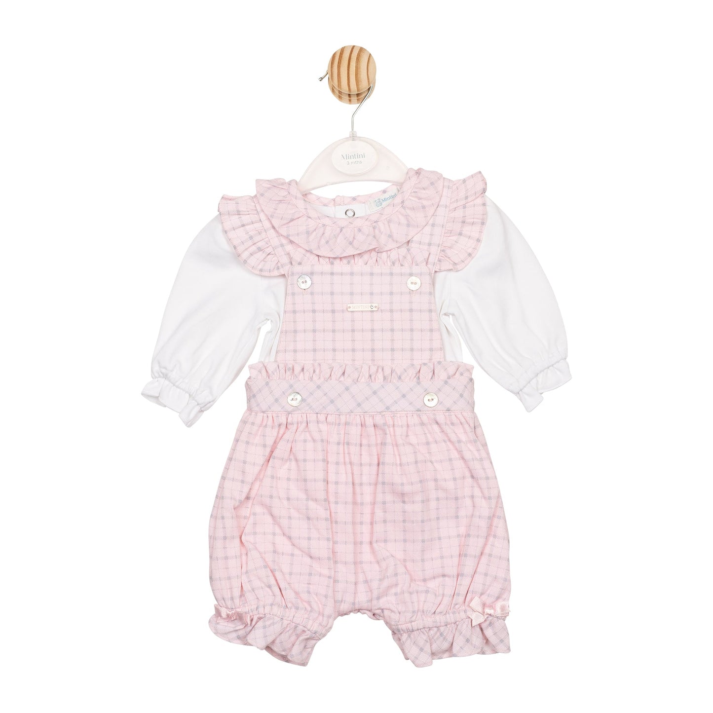 Pink Check Top and Romper Dungaree