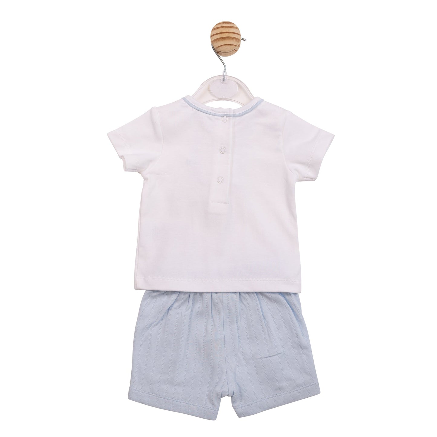 Blue Jacquard T- Shirt and Short Set