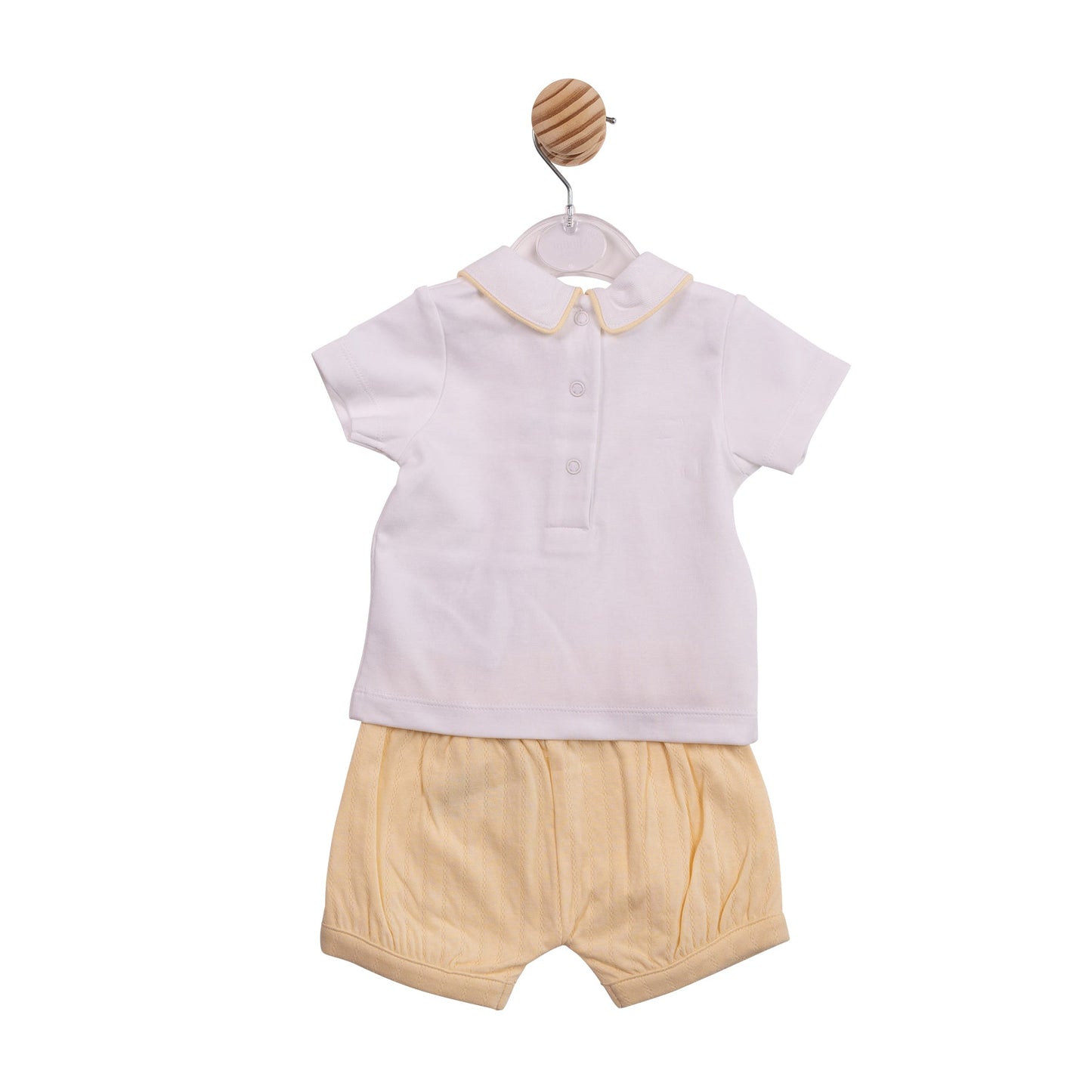 Yellow Jacquard Polo and Short Set