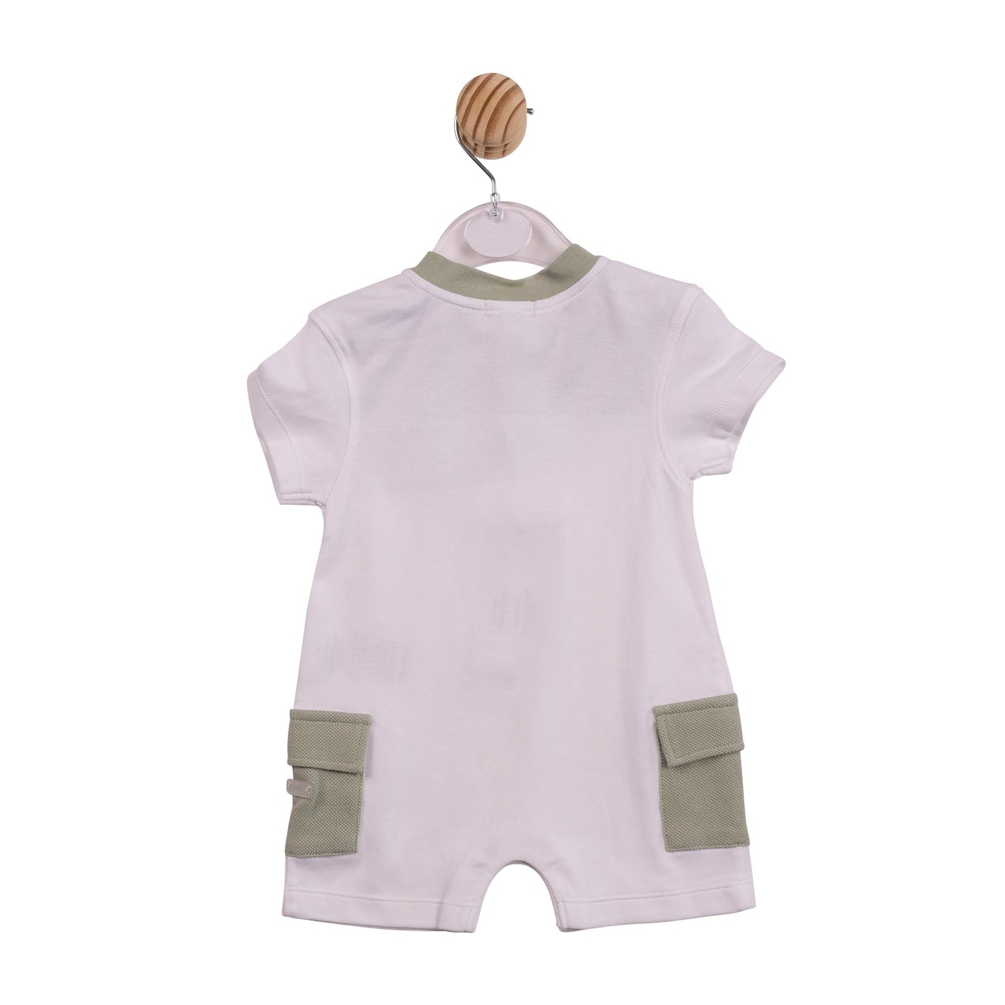 White and Sage Cargo Romper