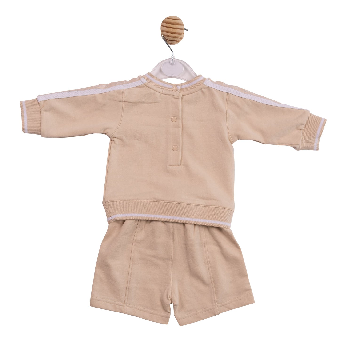 Beige Tape Sweatshirt and Short Set