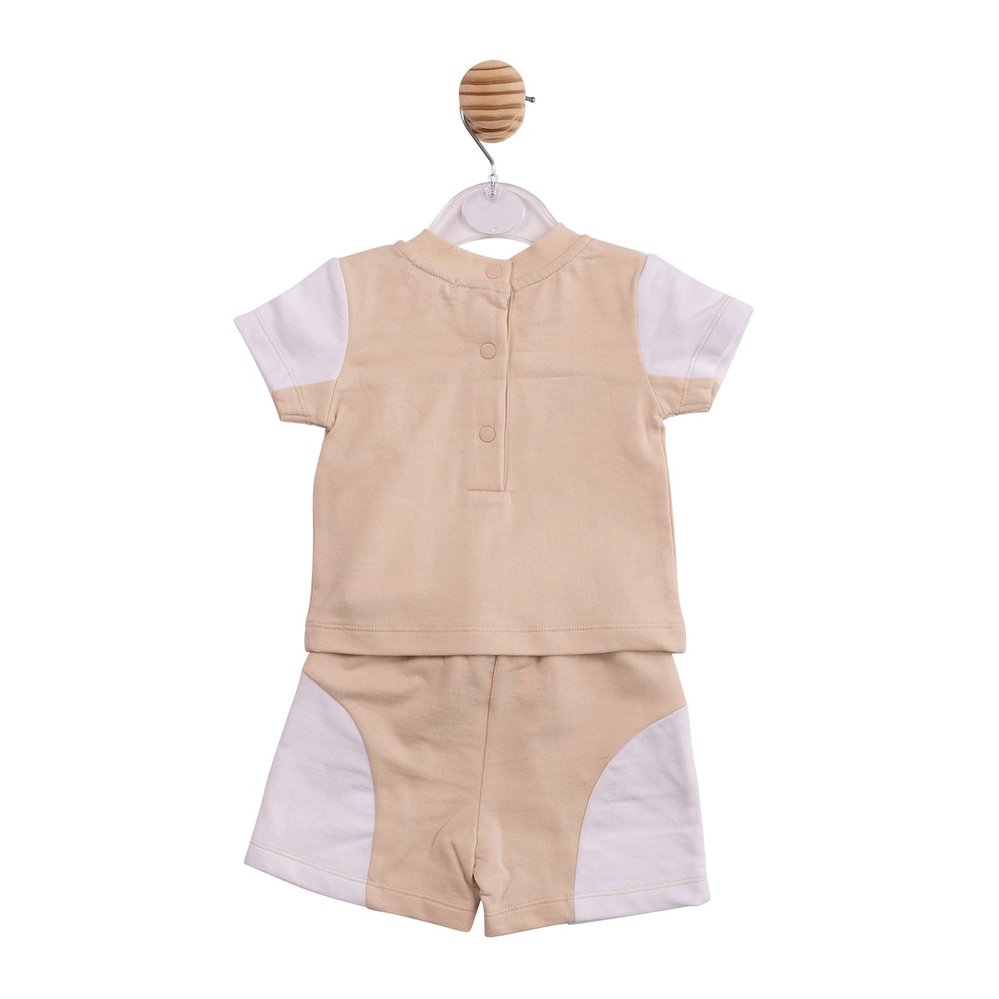 Beige Patchwork Top and Short Set