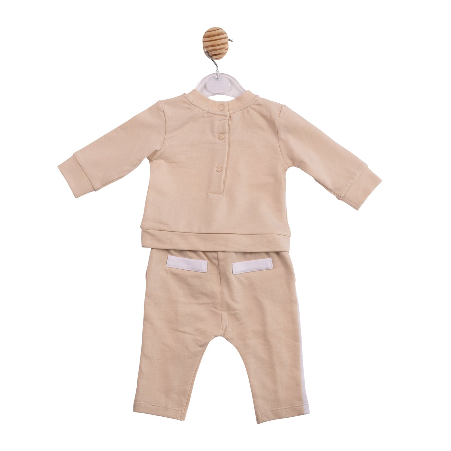 Beige and White Patchwork Tracksuit