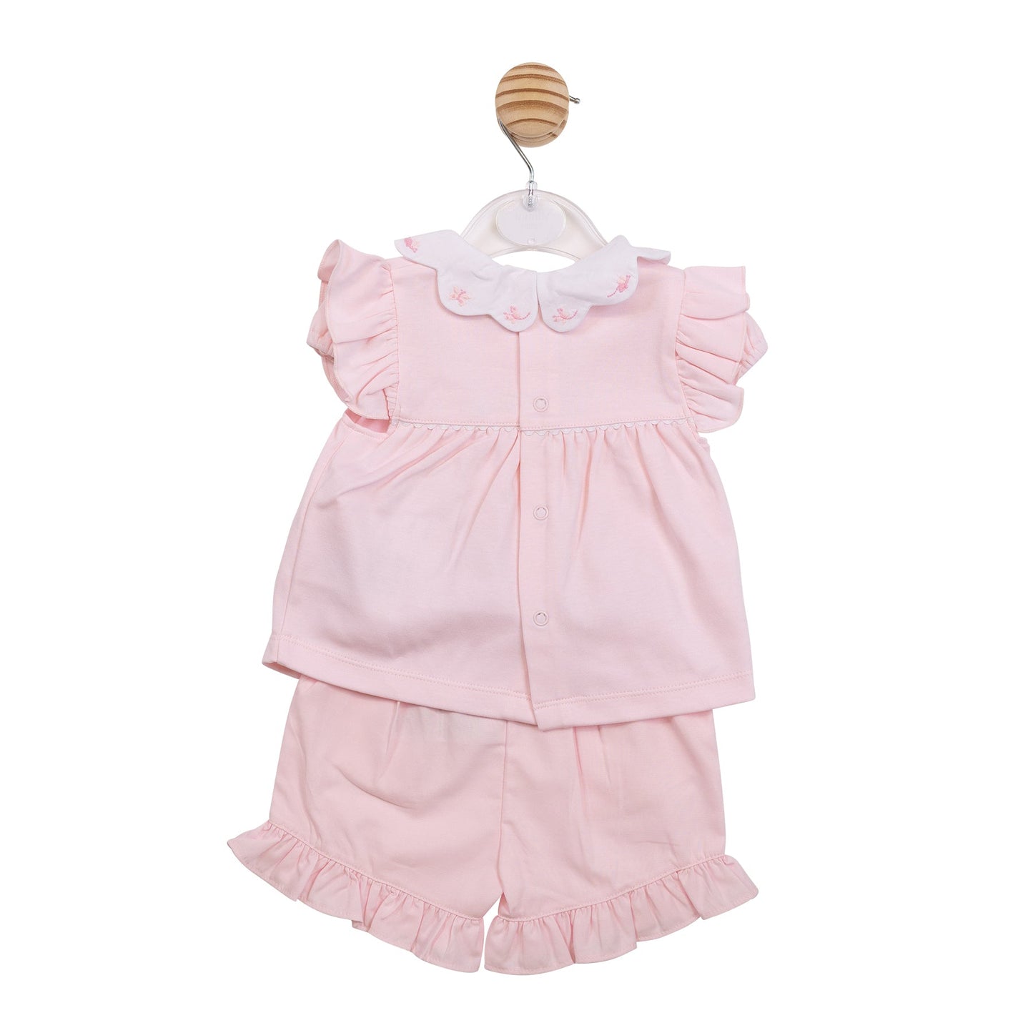 Pink Butterfly Collar Top and Short