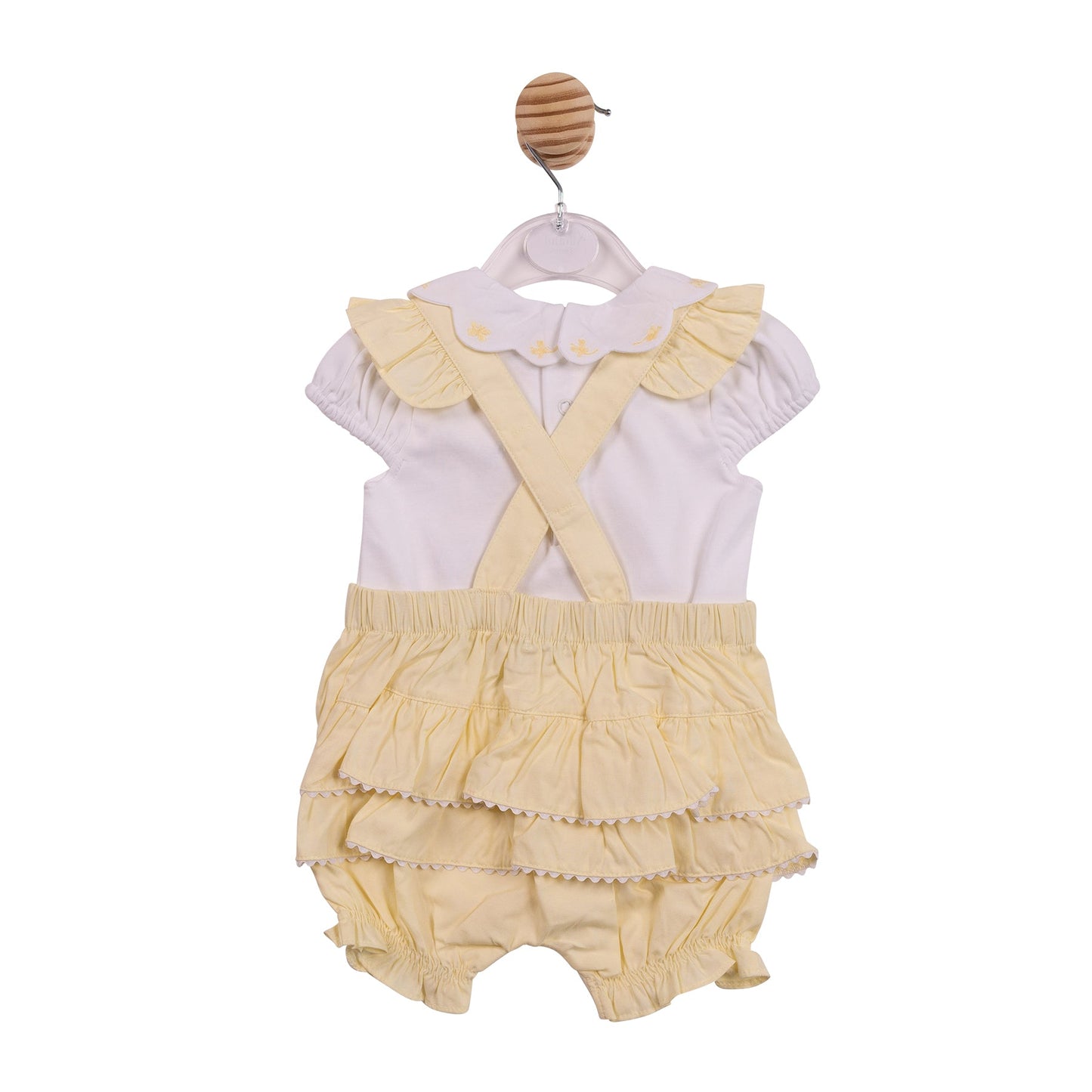 Lemon Butterfly Collar Short Dungaree