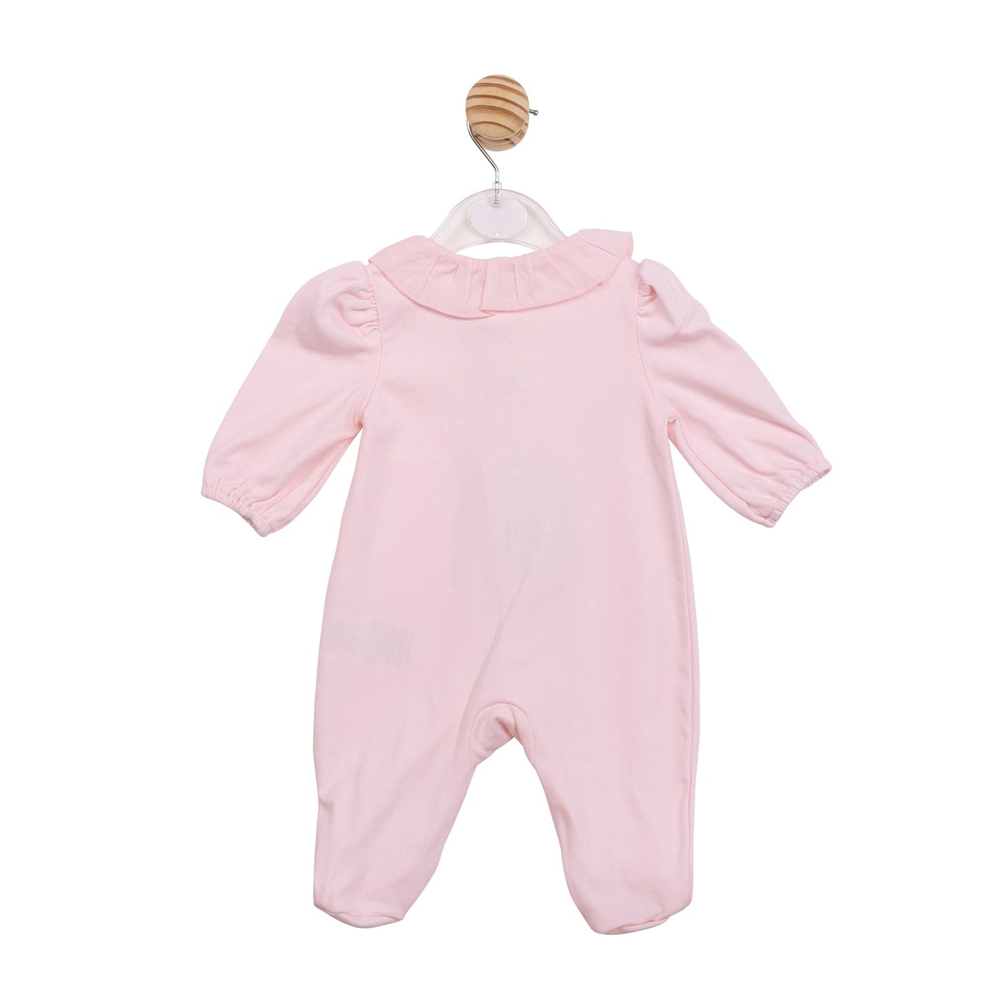 Pink Frill Collar Diamante Babygrow