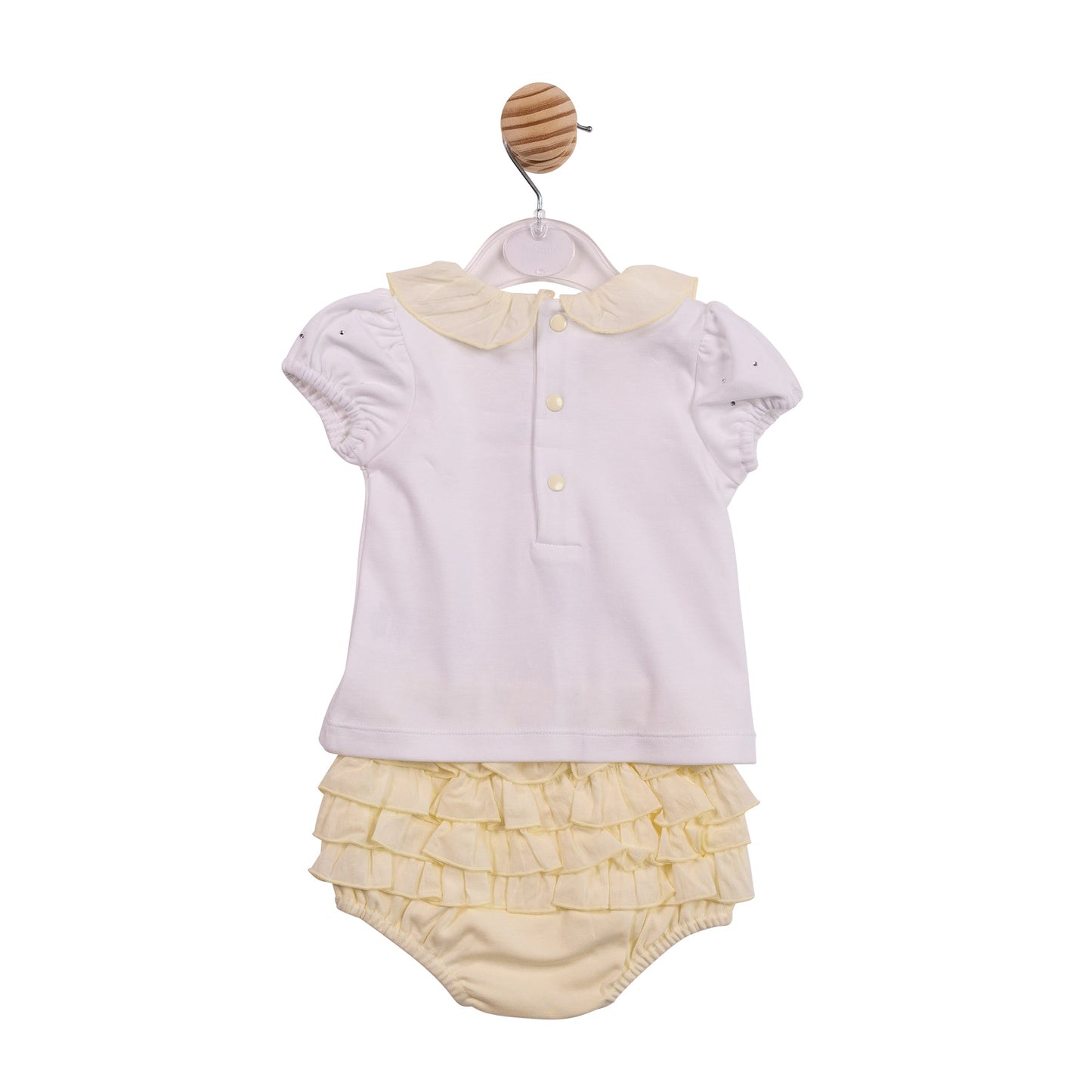 White and Yellow Diamante Top and Jam Pant