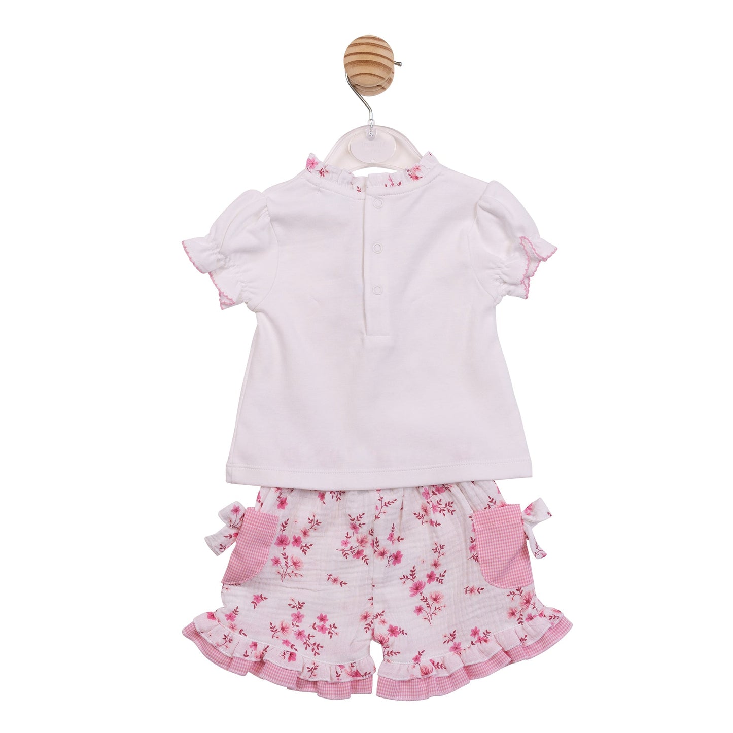 Pink Floral Gingham T-Shirt and Shorts