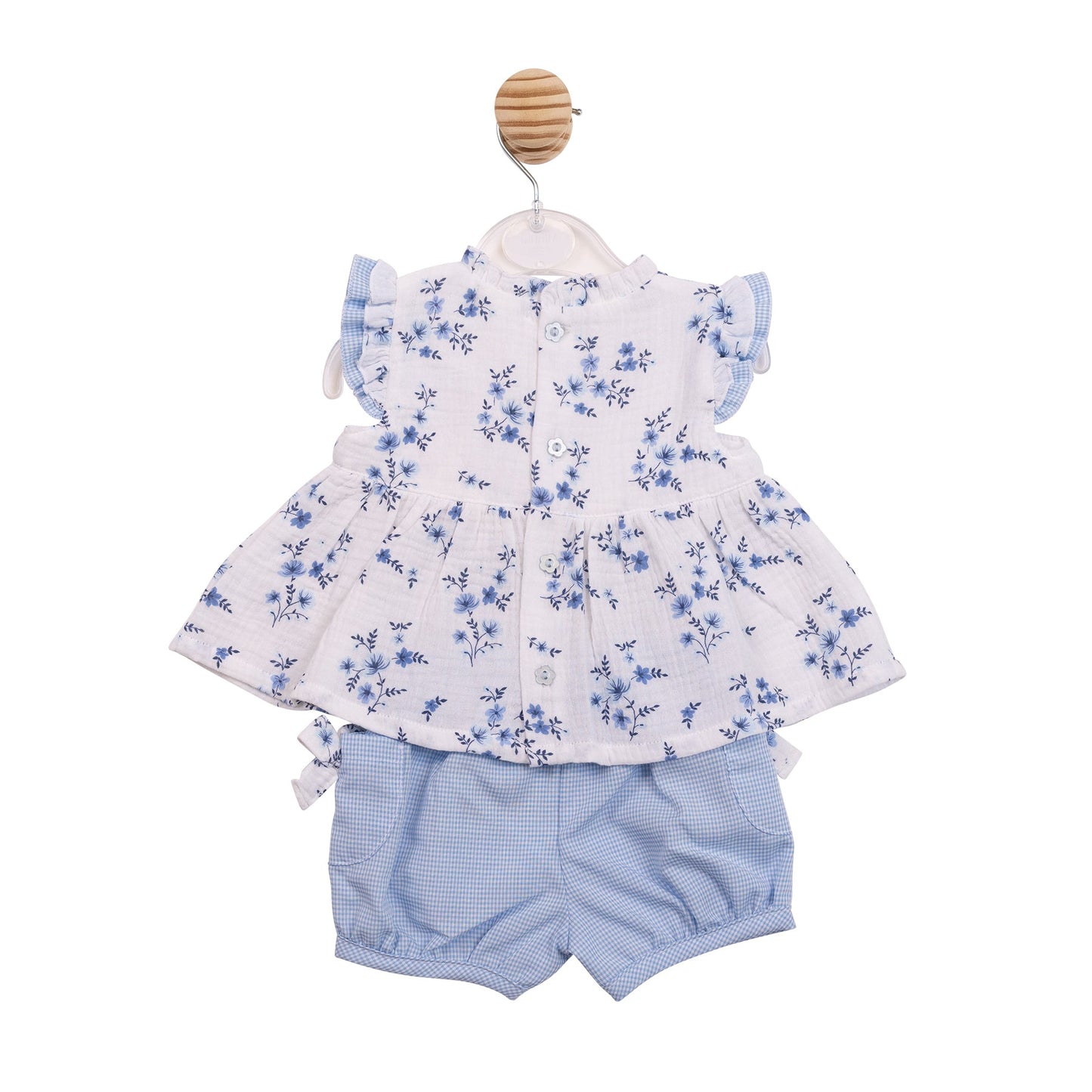 Blue Floral Gingham Top and Bloomers