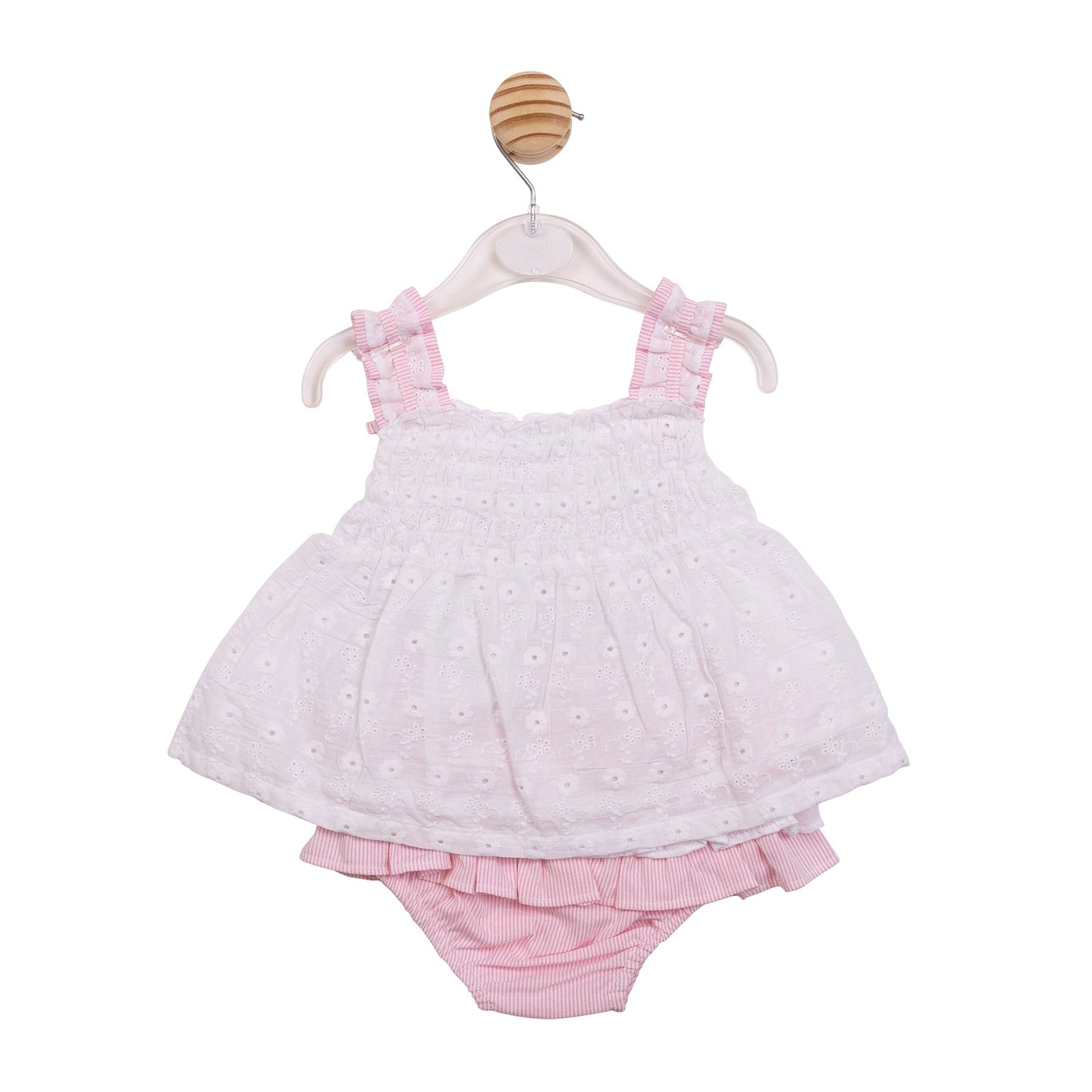 White and Pink Pinstripe Top and Bloomer Short