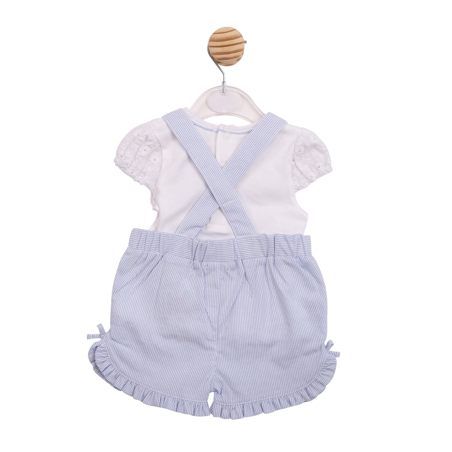 White and Blue Pinstripe Short Dungaree