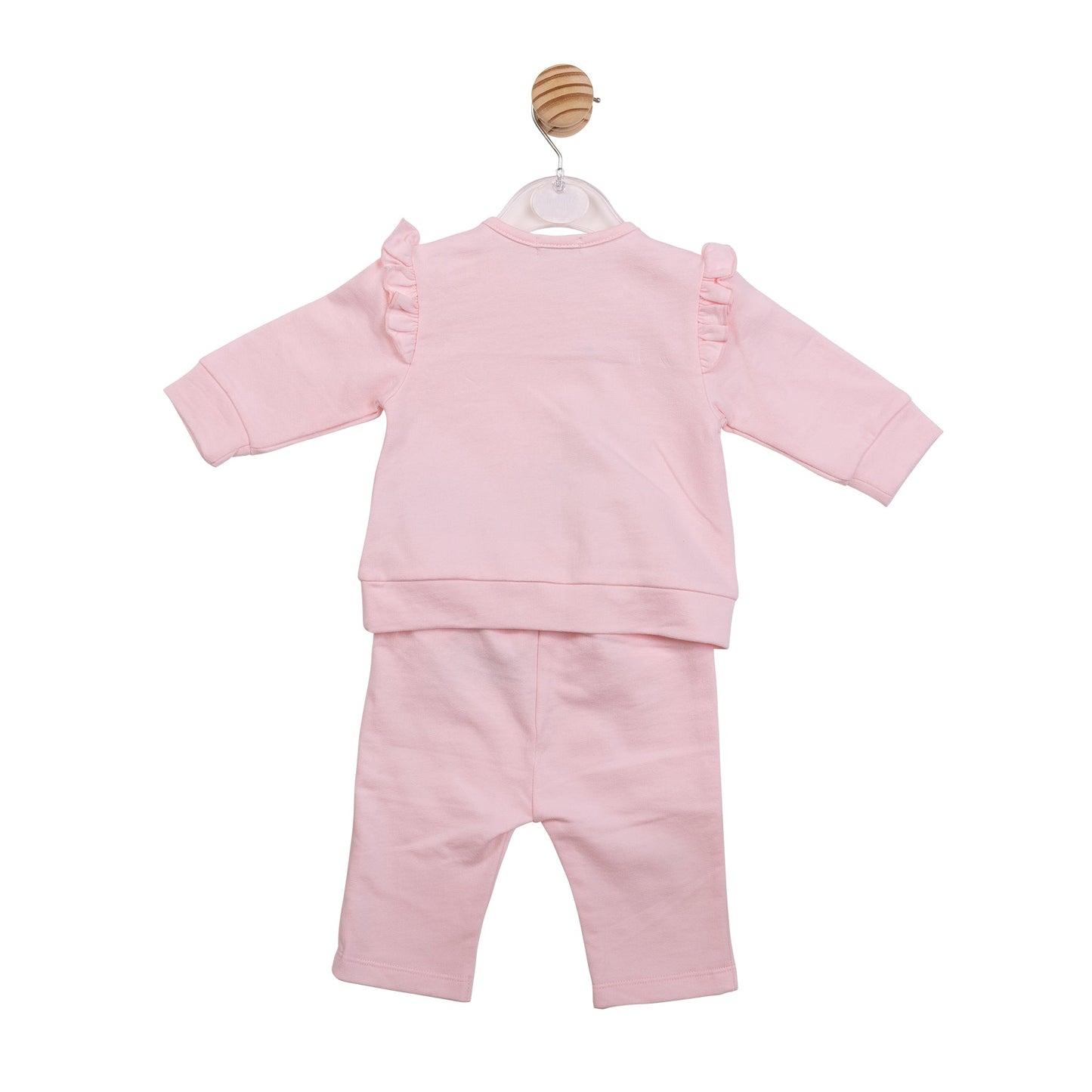 Pink Applique Flower Tracksuit
