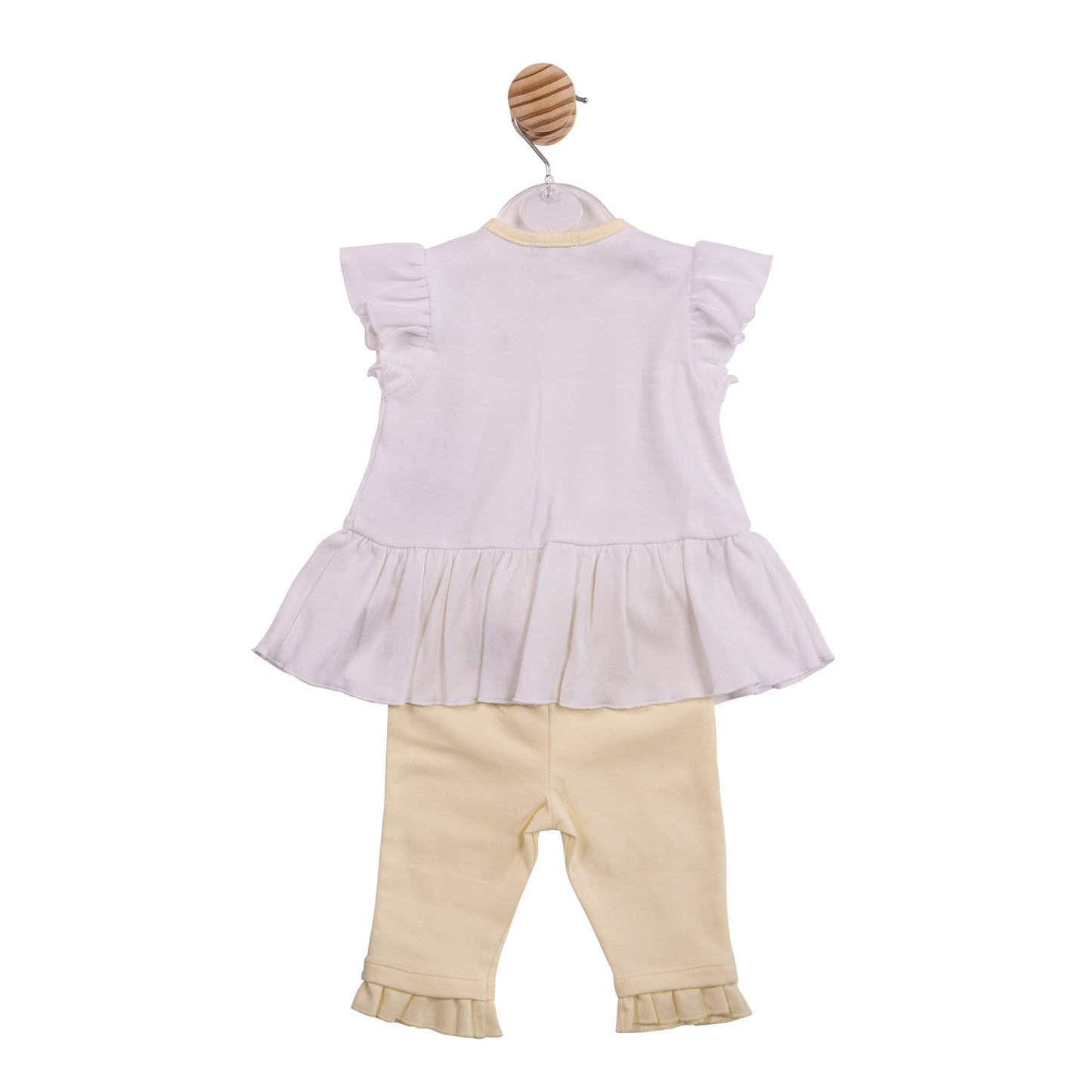 White and Yellow Applique Flower Tunic and Legging