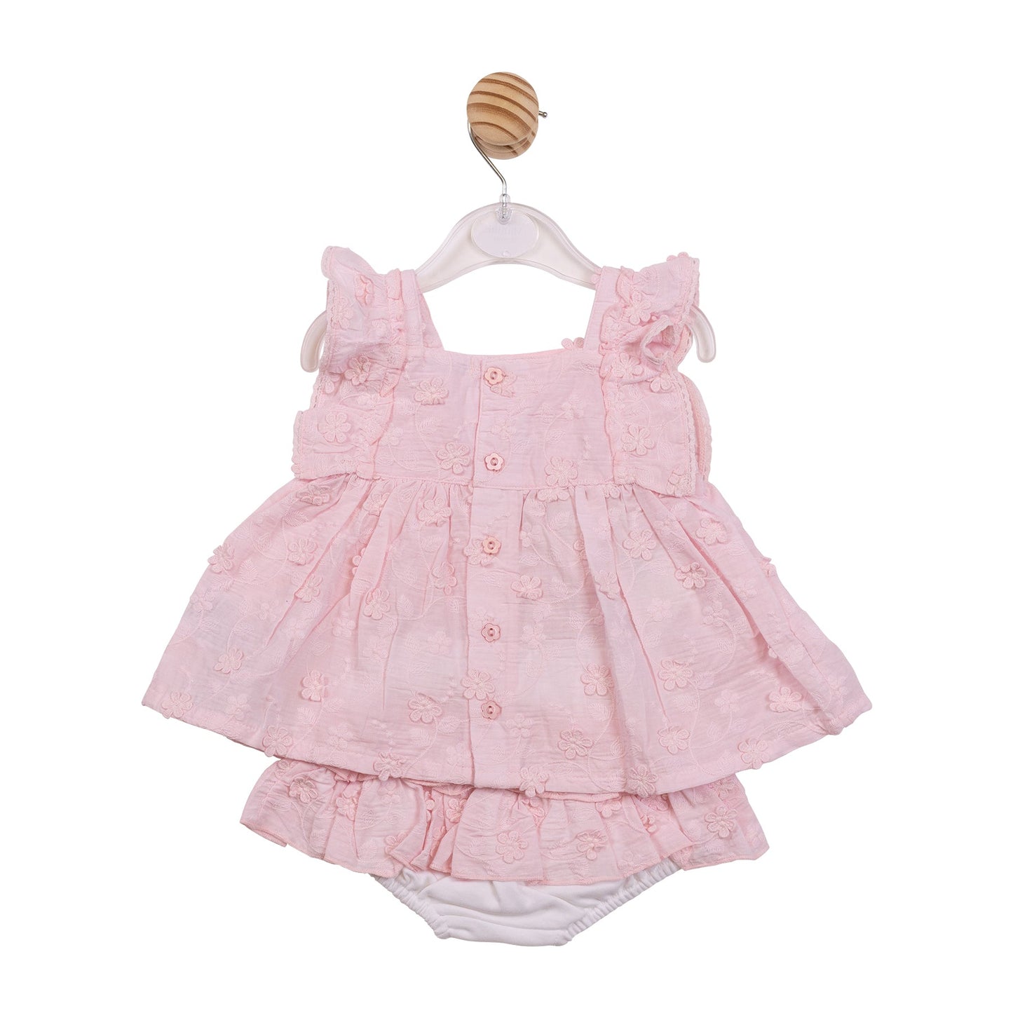 Pink Embroidery Flower Top and Jam Pant