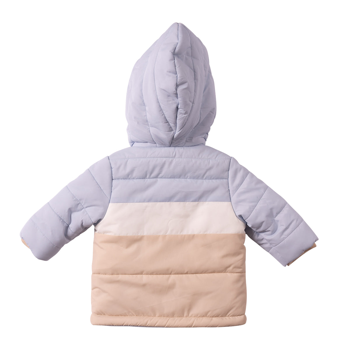 Colourblock Coat - Blue/Ivory/Beige - MB7269