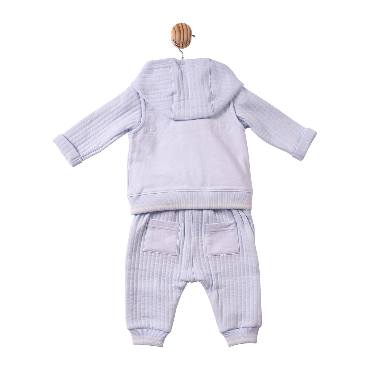 Blue French Terry Top, Trouser & Gilet - MB7333