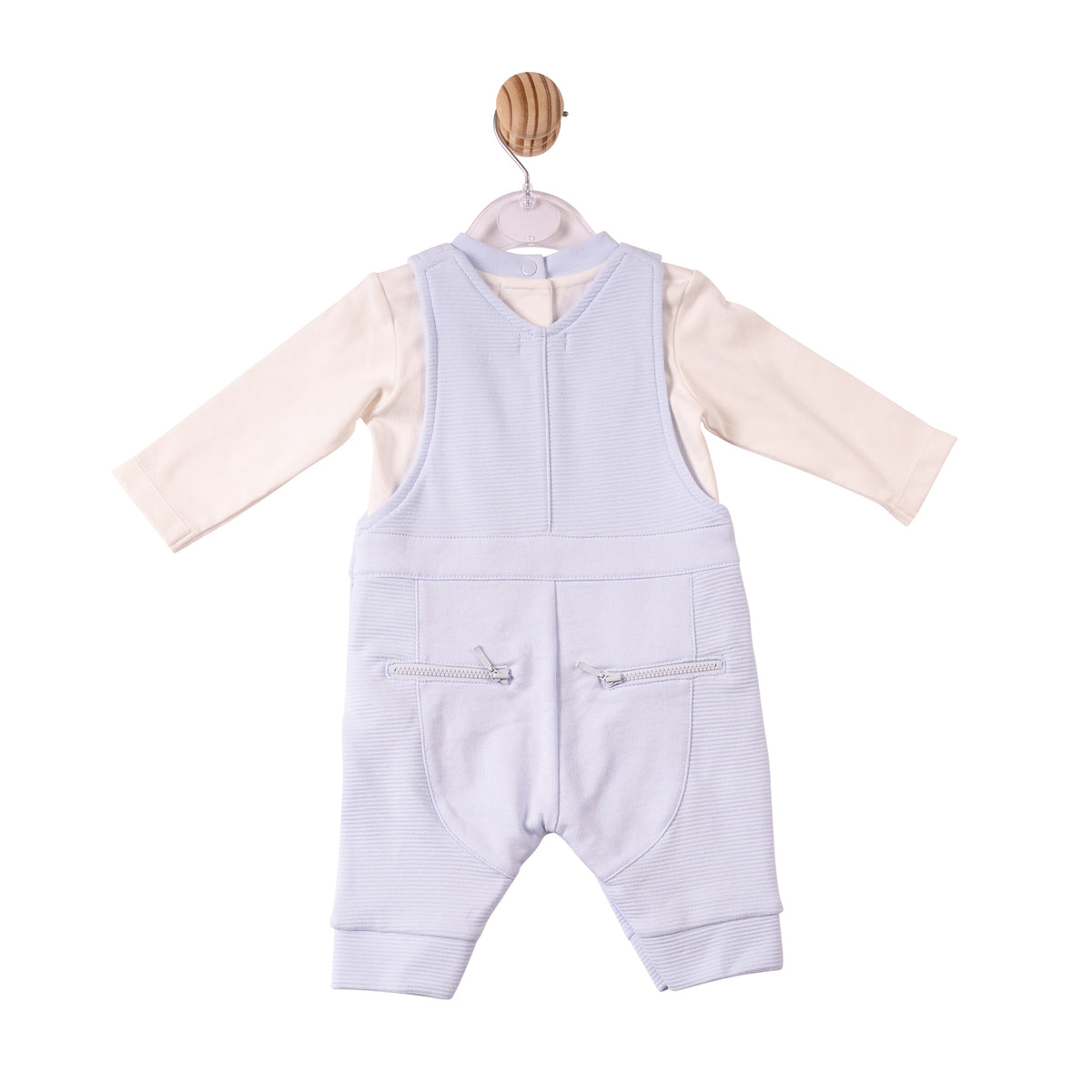 Blue Ribbed Jersey Top & Dungaree - MB7368