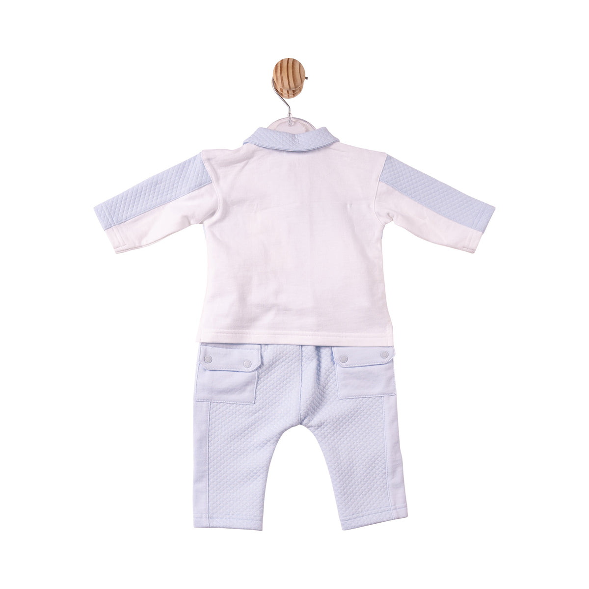 Blue Square Jacquard Polo & Trouser - MB7382